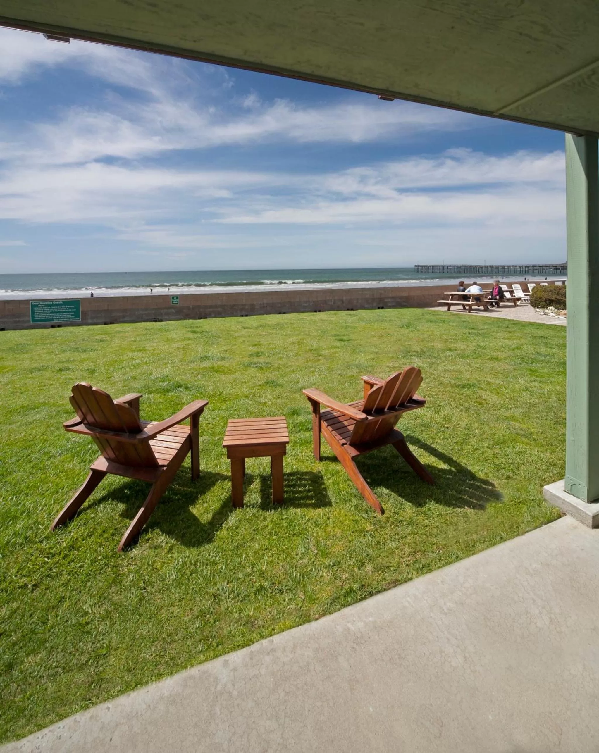 Patio in Shoreline Inn...on the beach
