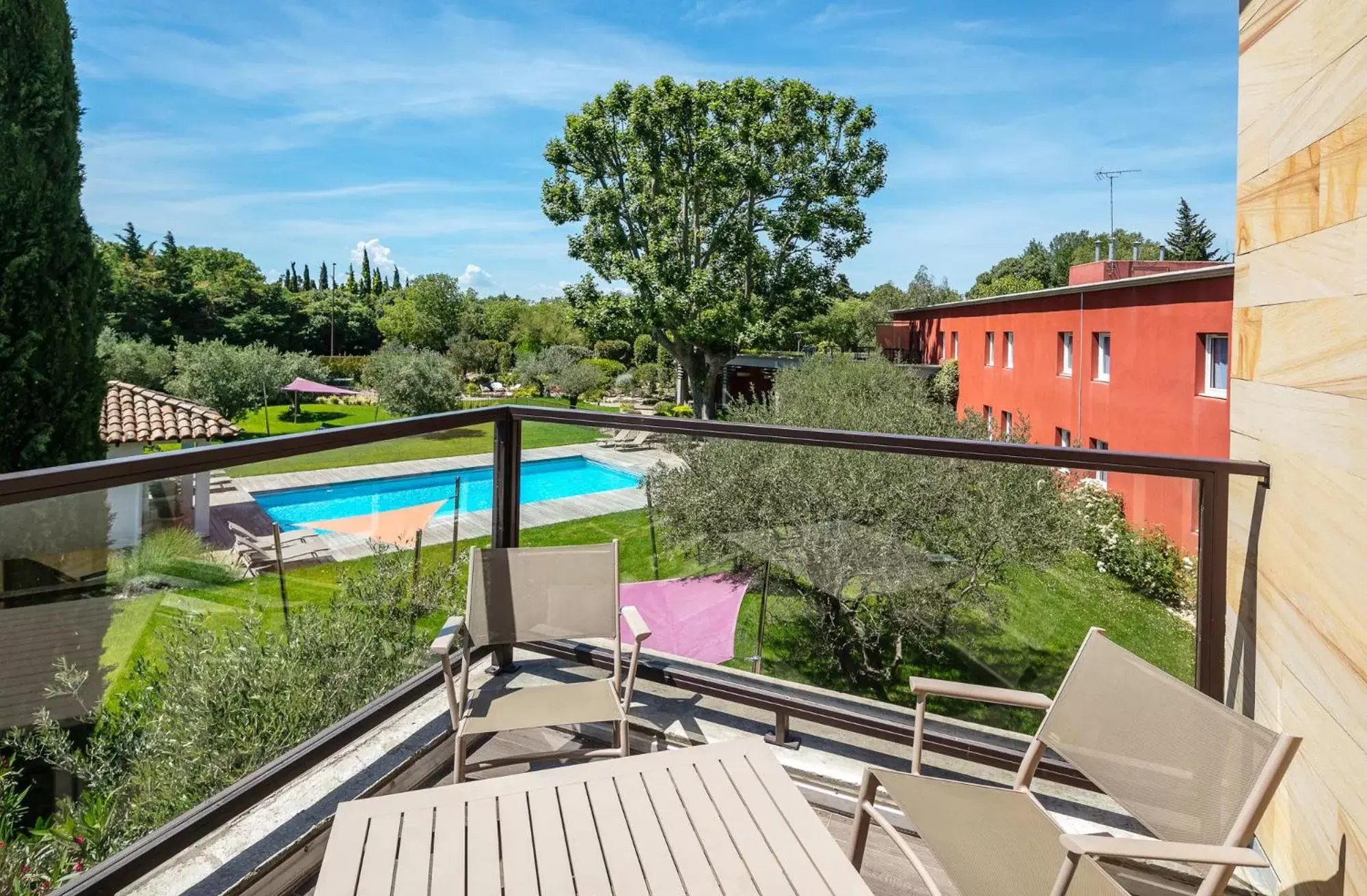 Balcony/Terrace, Pool View in Best Western Plus Le Lavarin