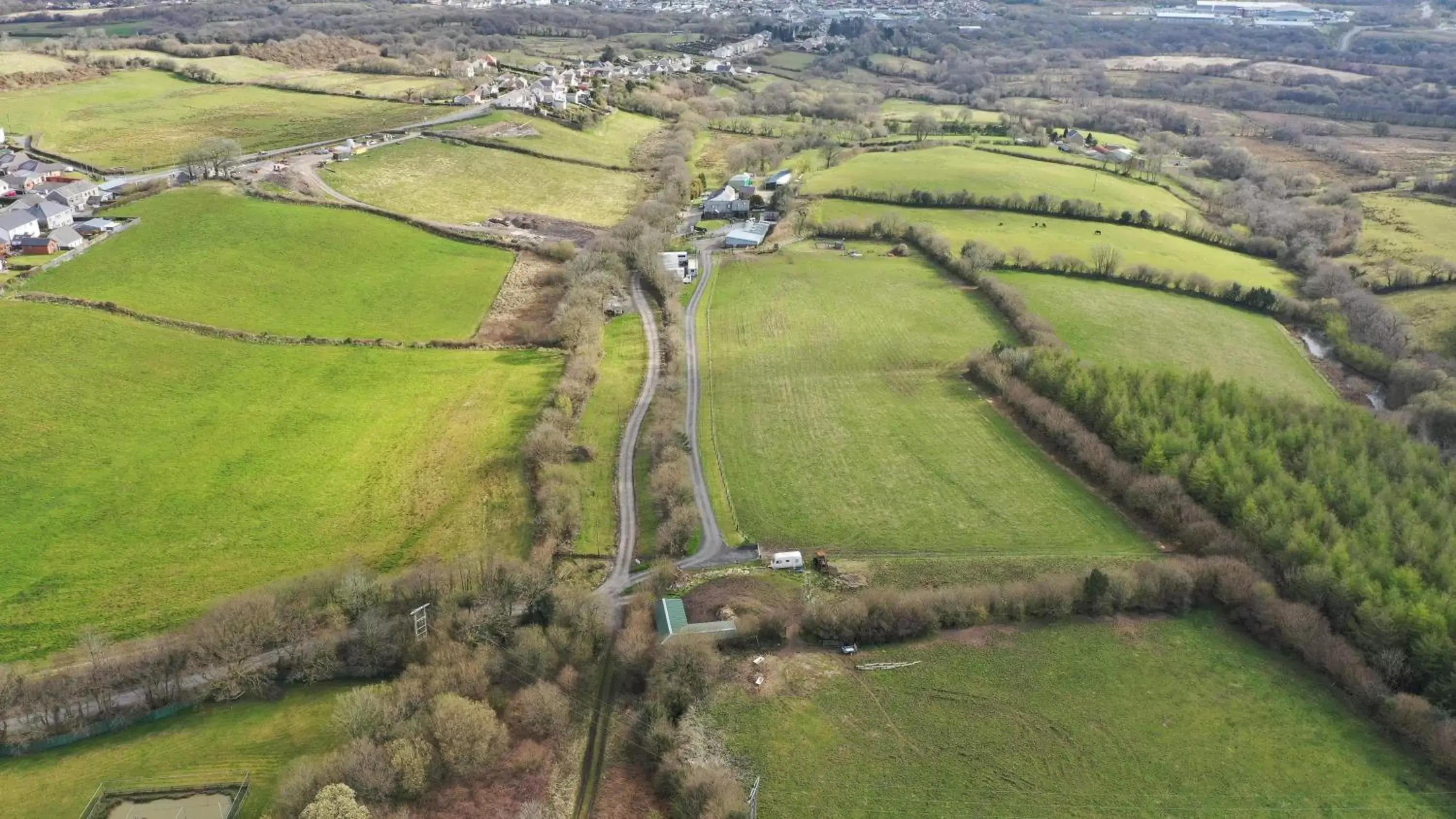 Property building, Bird's-eye View in Beudy Bach