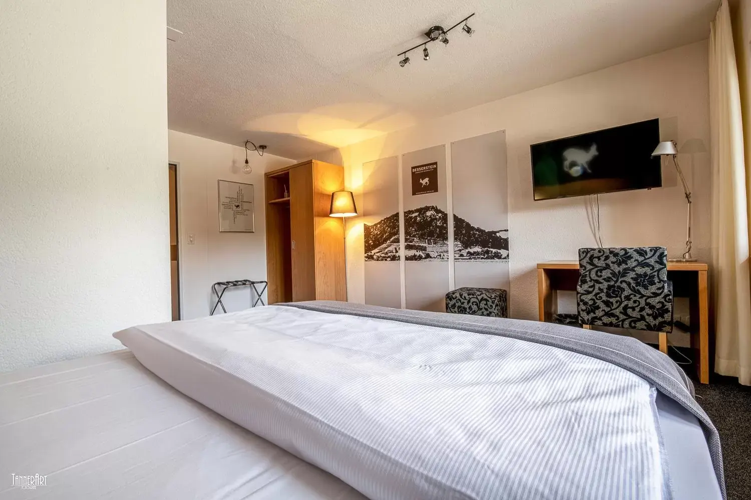 Bedroom, Bed in Landhotel Hirschen Swiss Quality