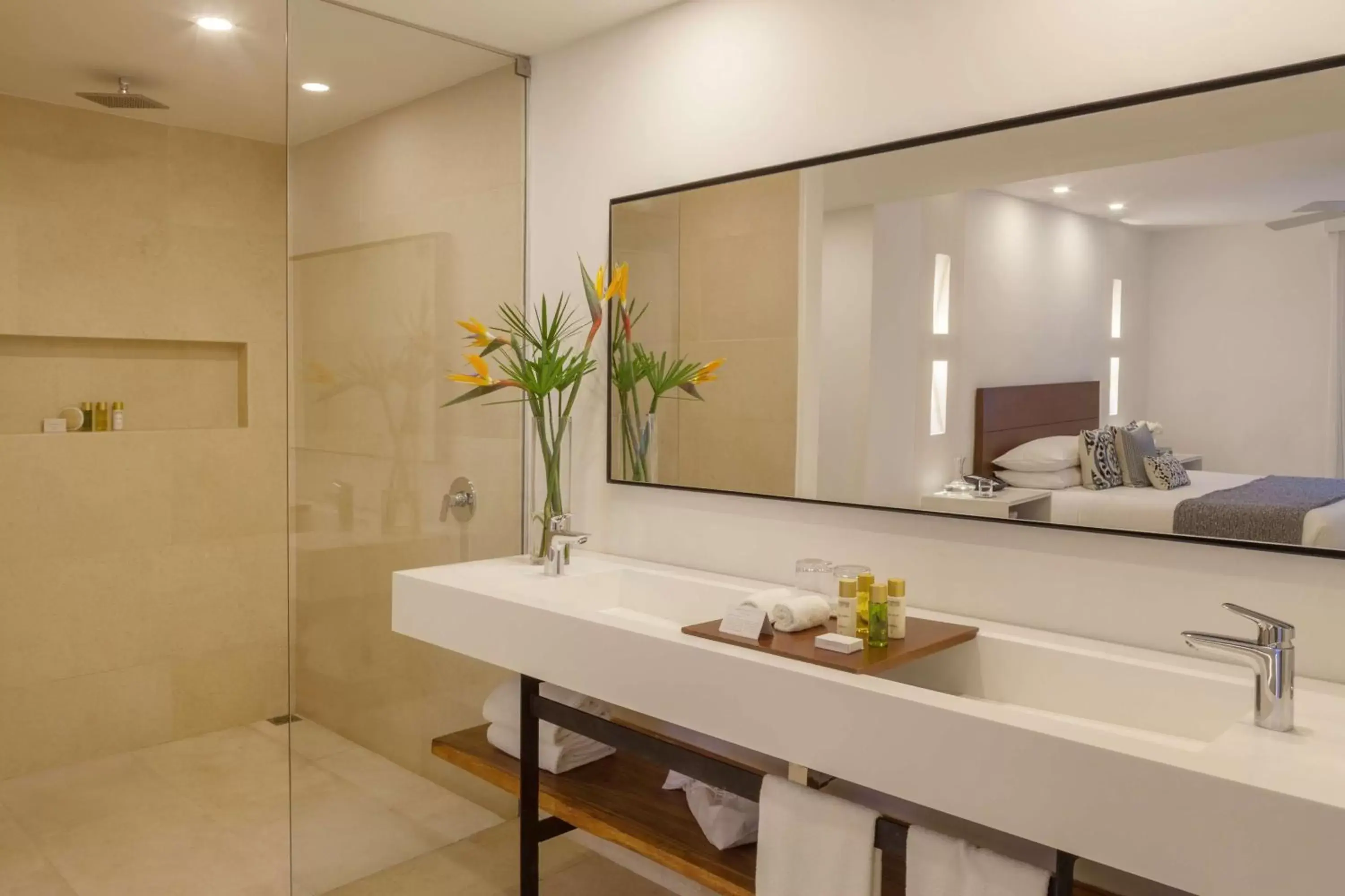 Bed, Bathroom in Nacar Hotel Cartagena, Curio Collection by Hilton