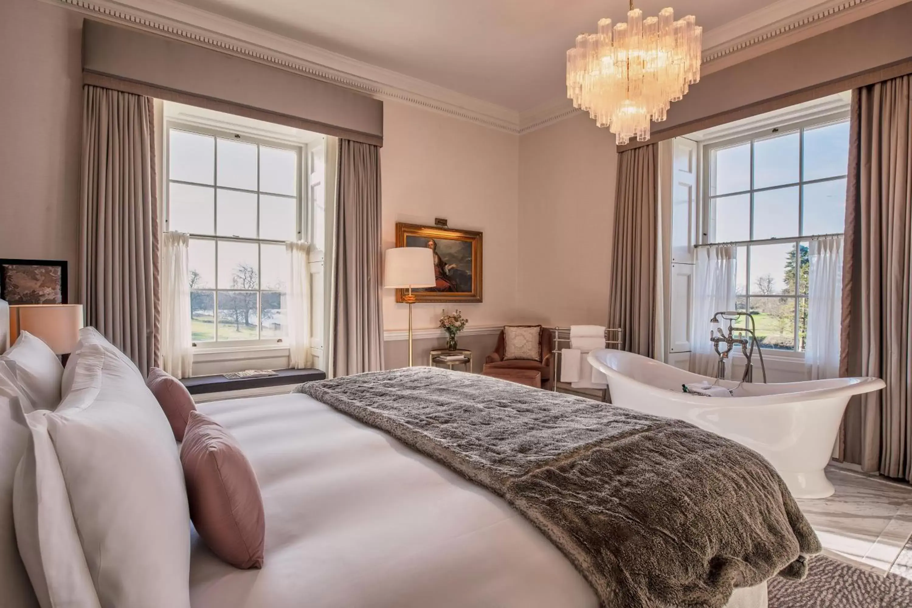 Bedroom, View in The Langley, a Luxury Collection Hotel, Buckinghamshire