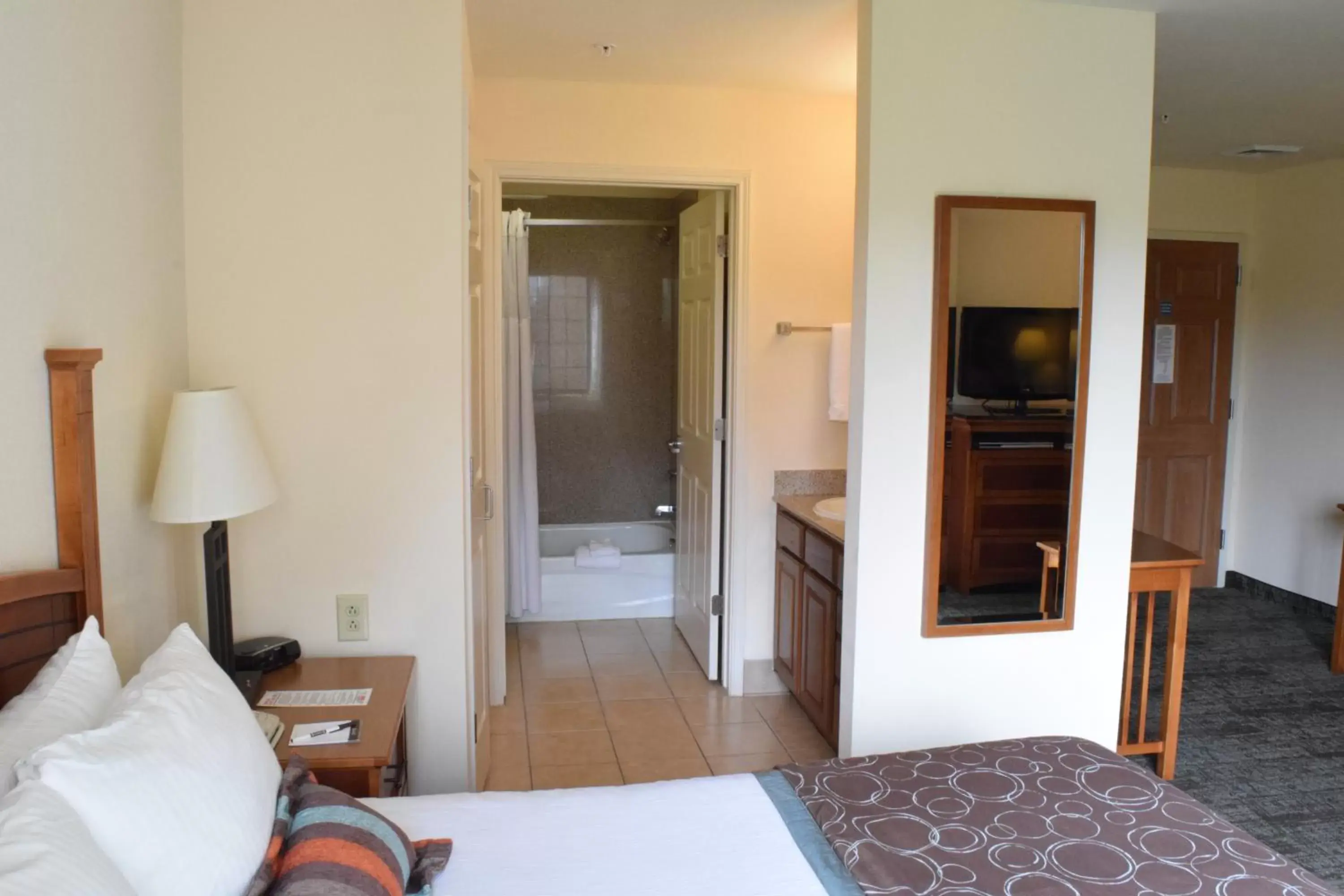 Bathroom, Bed in Staybridge Suites Houston West - Energy Corridor, an IHG Hotel