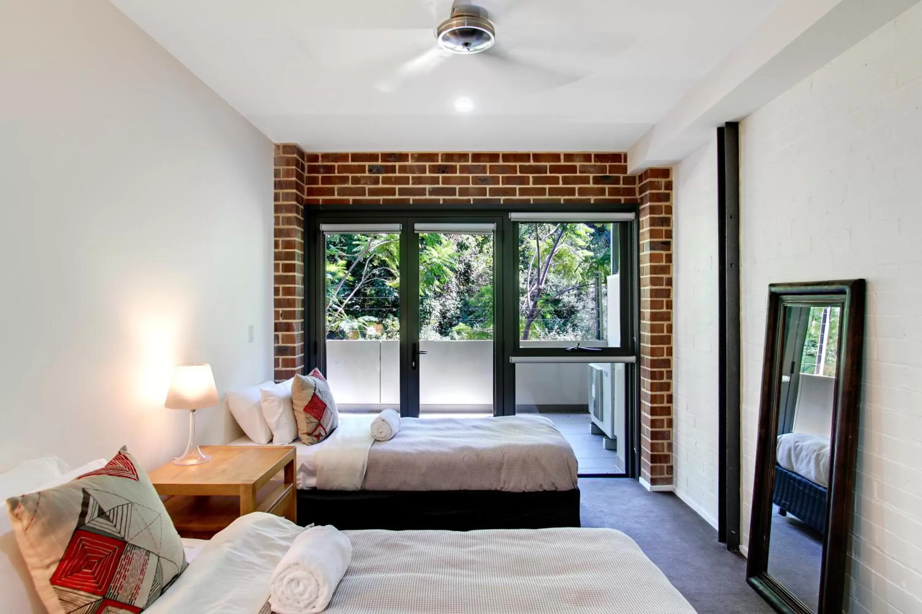 Bedroom, Bed in Byron Butter Factory Apartments