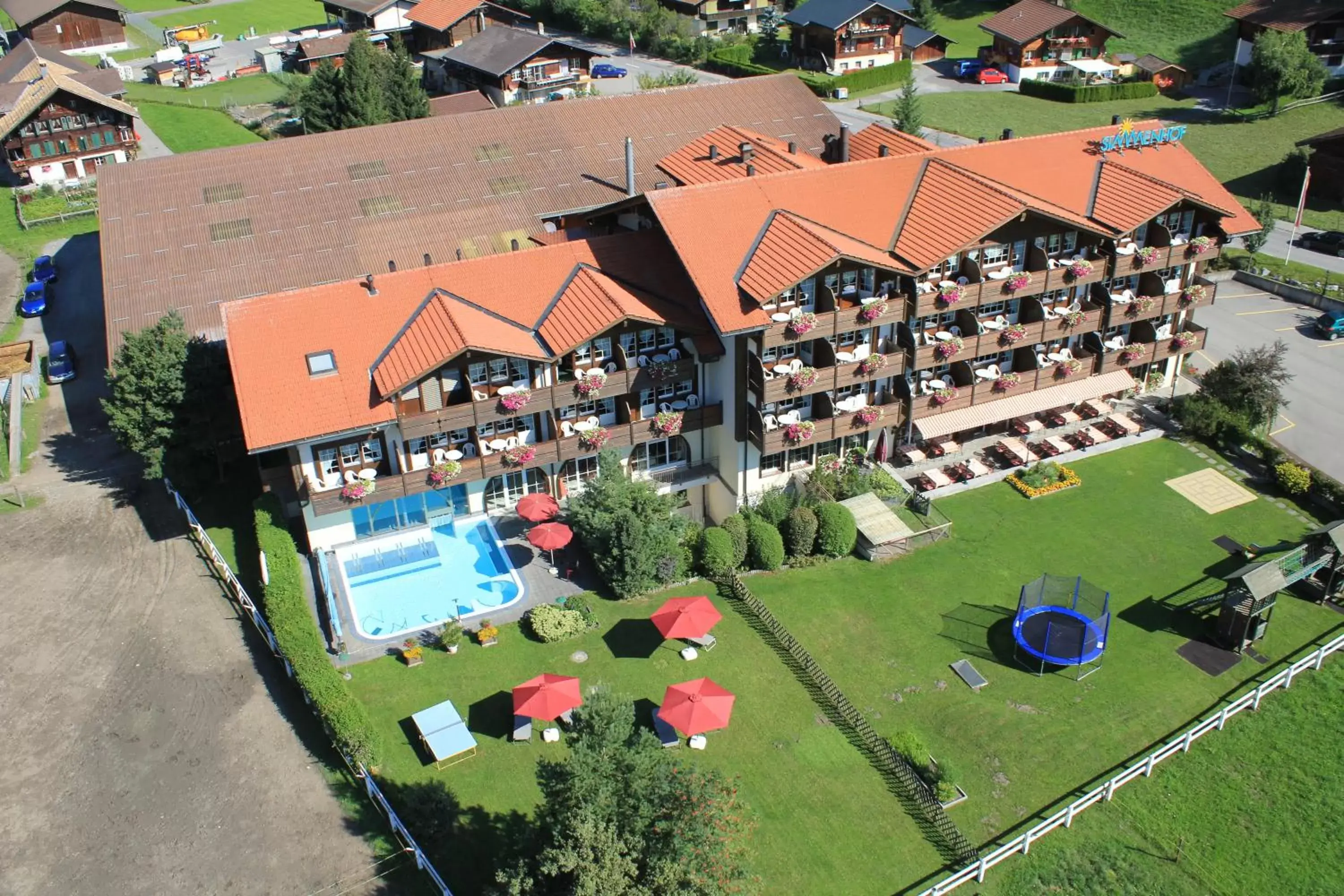 Facade/entrance, Bird's-eye View in Hotel Simmenhof