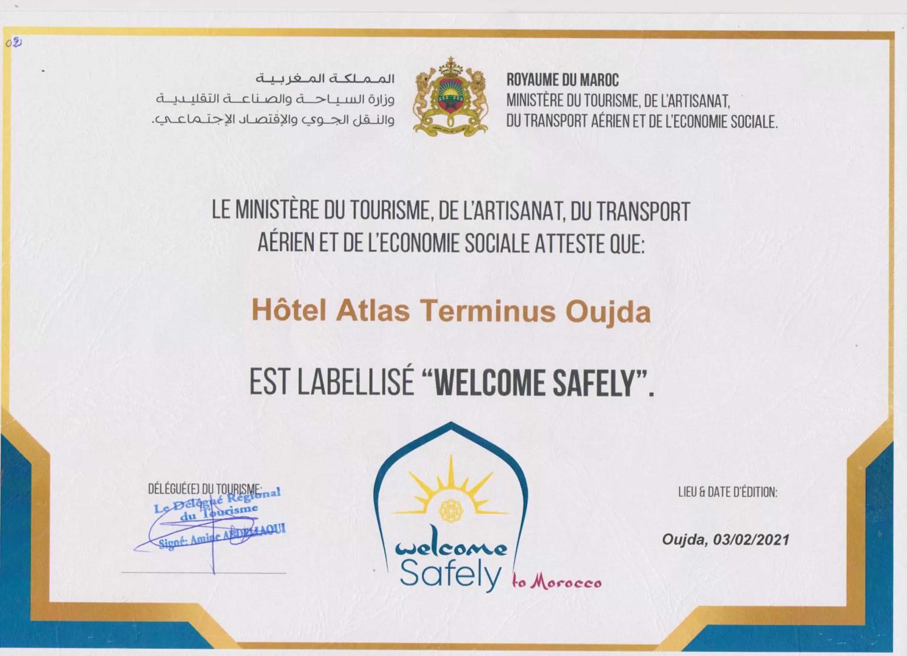 Certificate/Award in Atlas Terminus & Spa