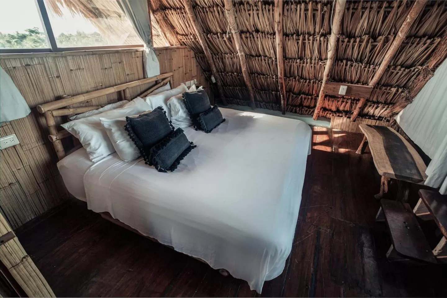 Bed in Hidden Treehouse Tulum Eco-Hotel
