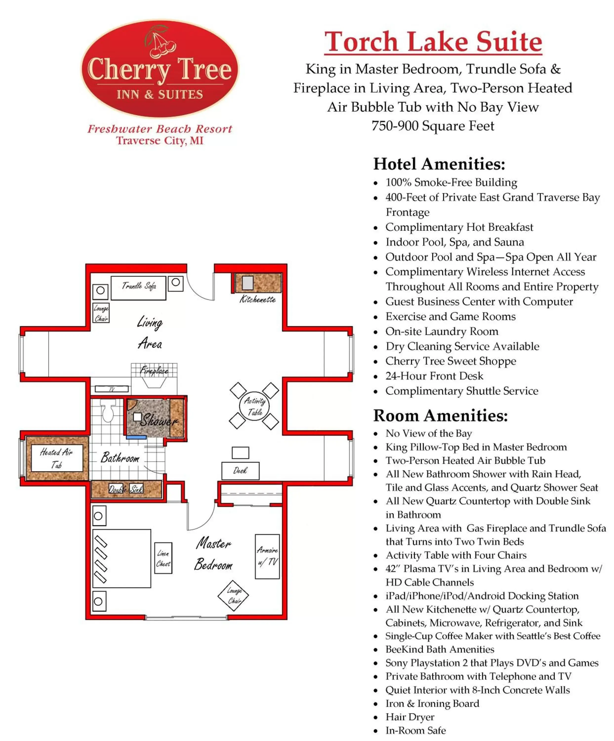 Photo of the whole room, Floor Plan in Cherry Tree Inn & Suites