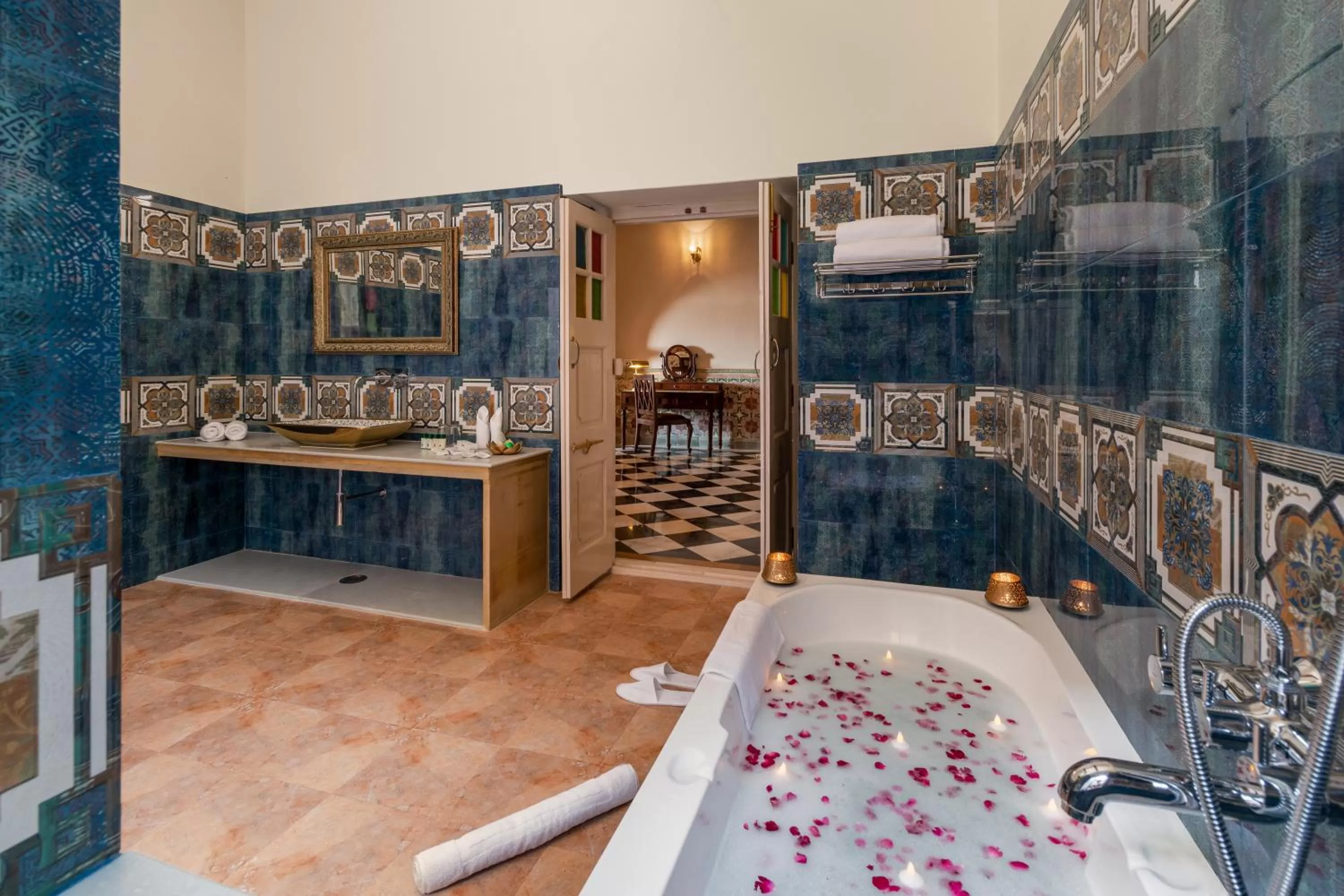 Bathroom in WelcomHeritage Mohangarh Fort
