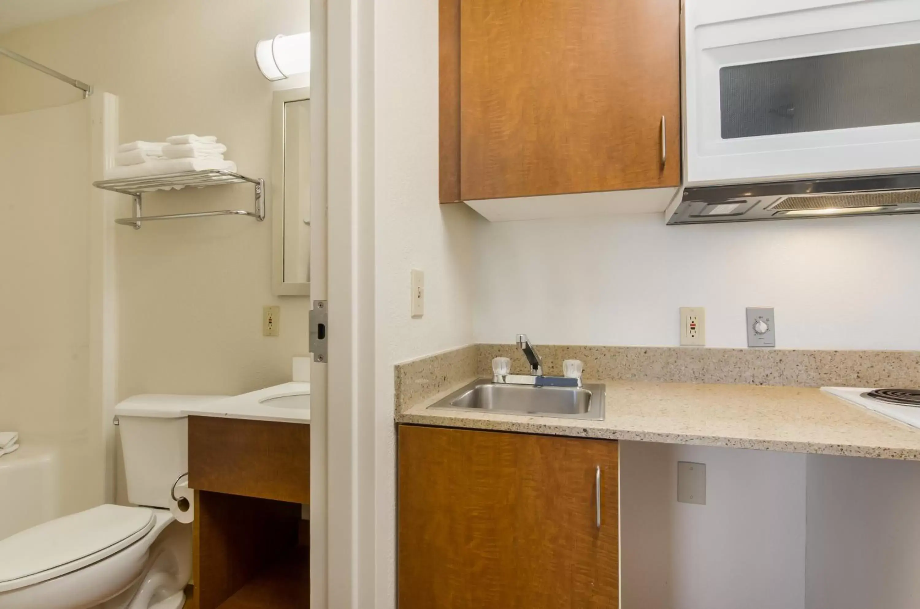 Photo of the whole room, Bathroom in HomeTowne Studios by Red Roof Lake Charles - Sulphur