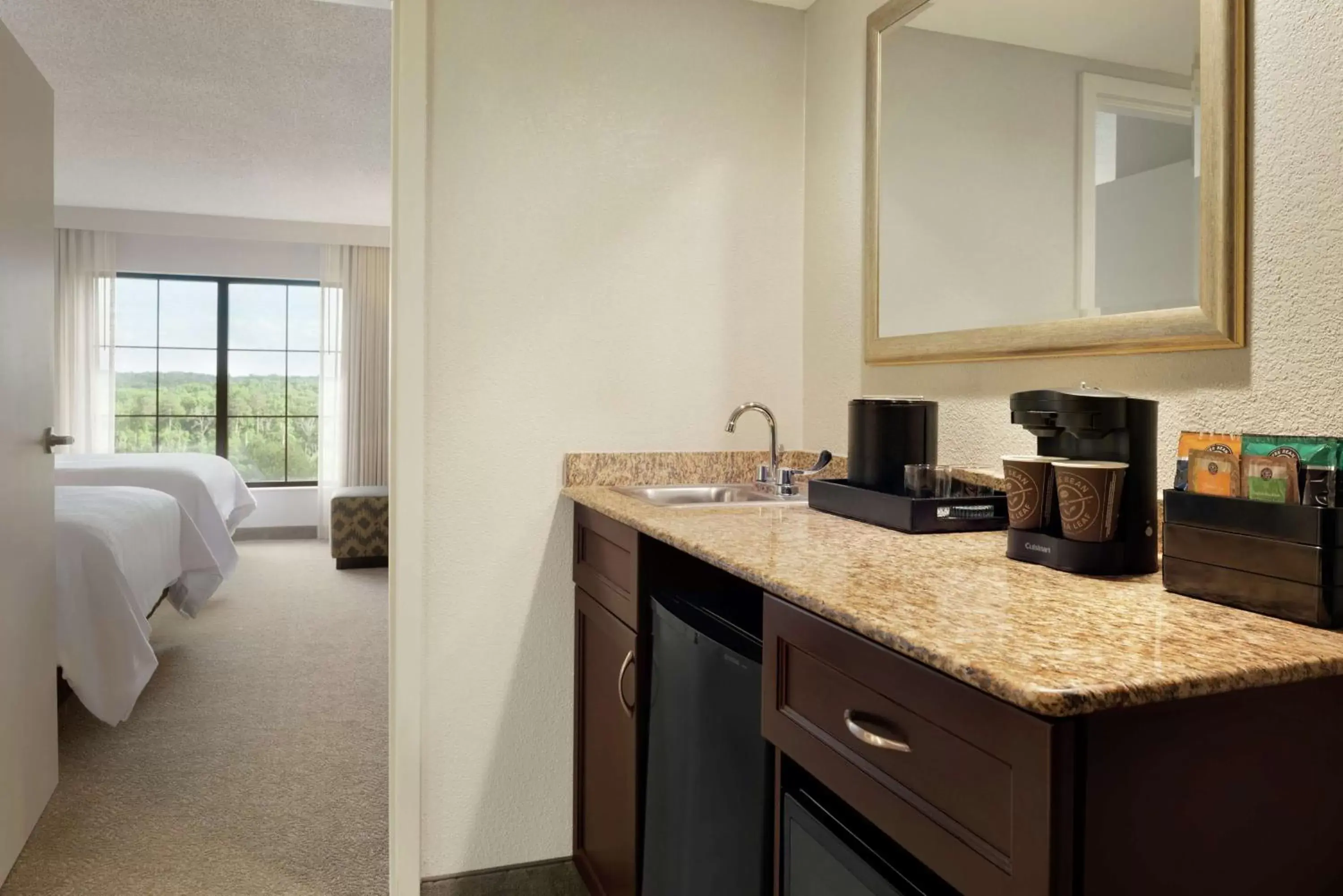 Bedroom, Kitchen/Kitchenette in Embassy Suites by Hilton Atlanta Alpharetta