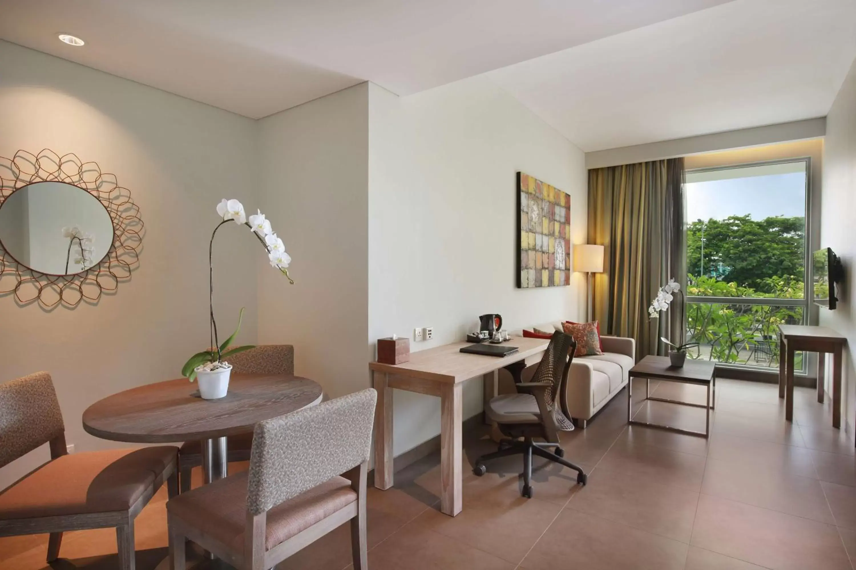 Bed, Dining Area in Hilton Garden Inn Bali Ngurah Rai Airport