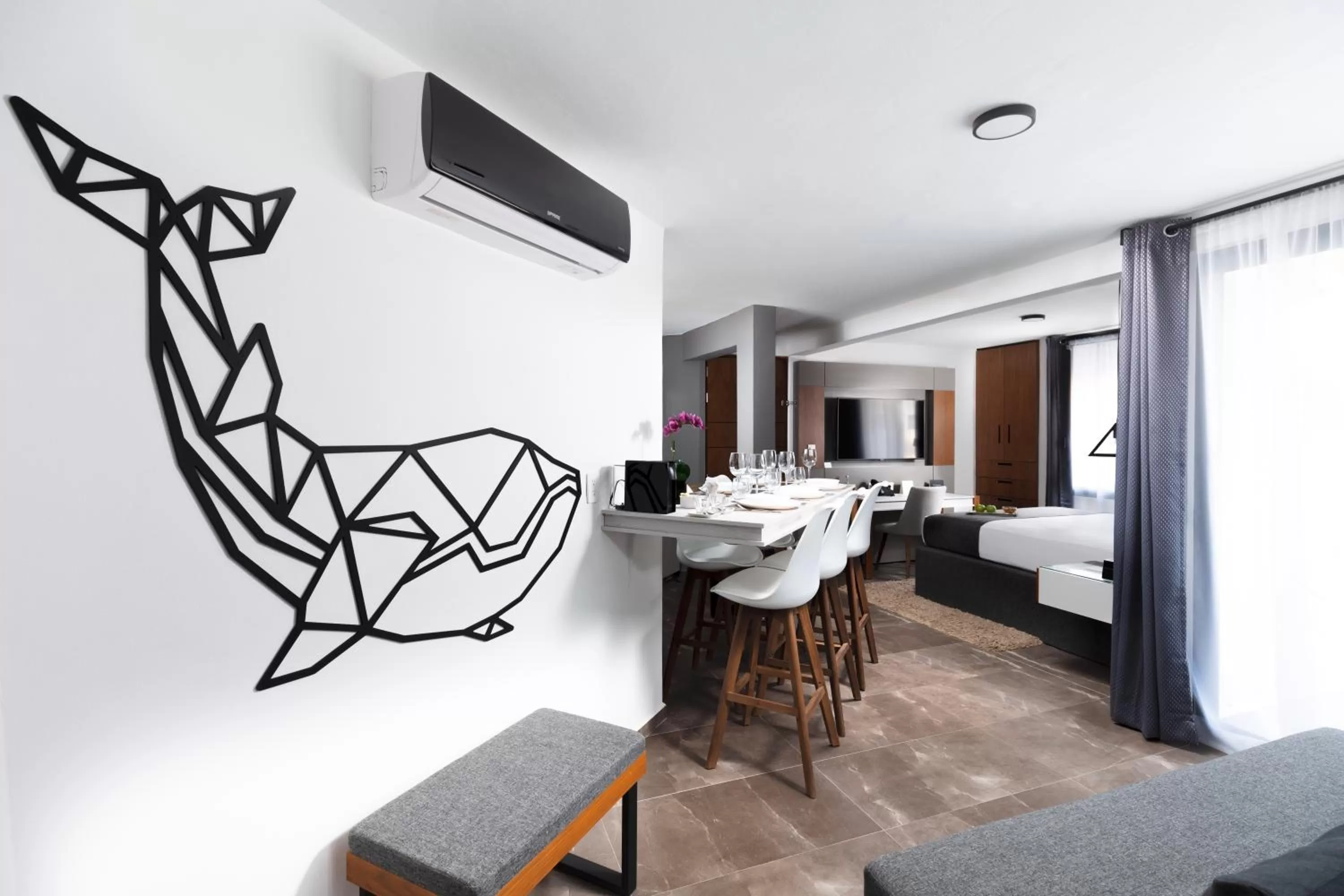 Bed in Seven Boutique Apartments Cancún