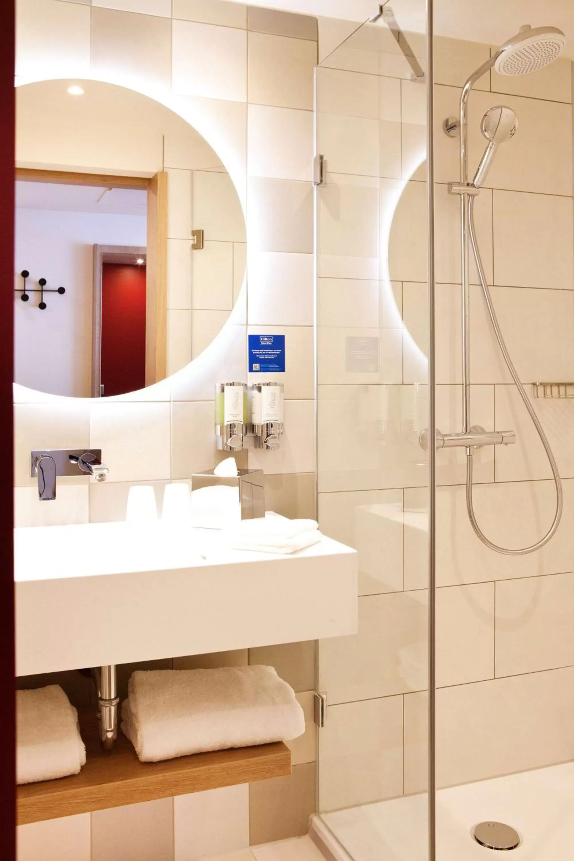 Shower, Bathroom in Hampton by Hilton Munich Airport South