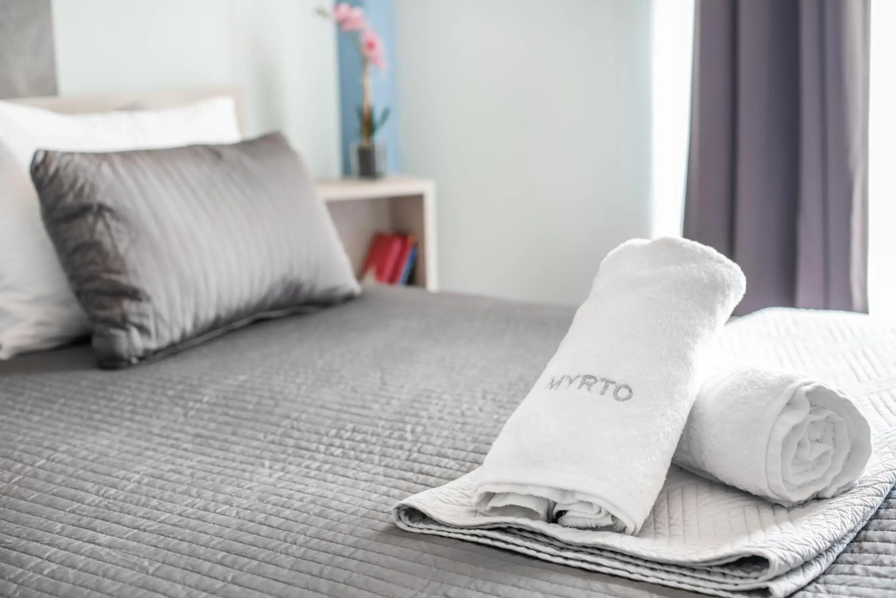 Bed in Myrto Hotel
