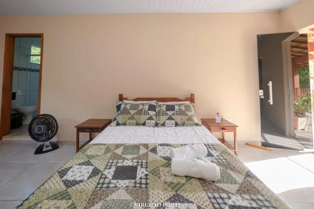 Bed in Pousada Recanto da Lu
