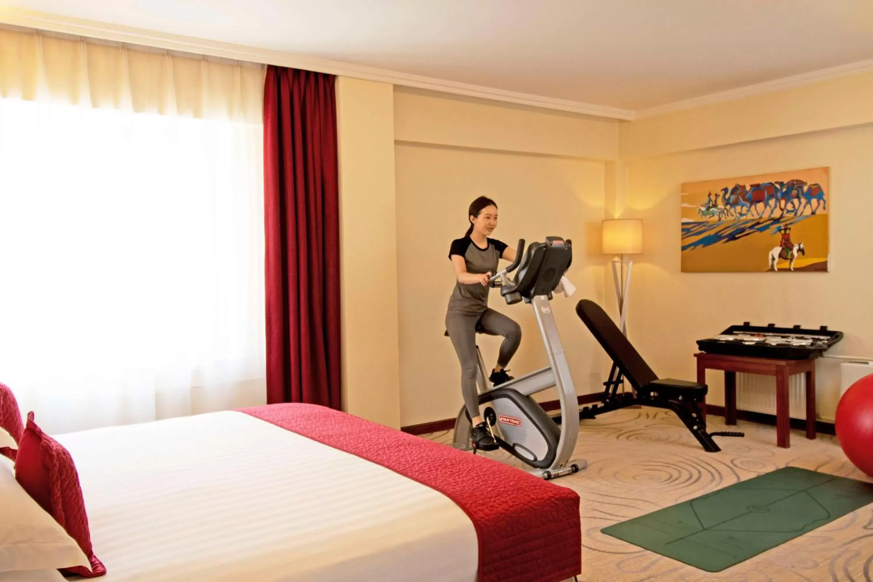 Bedroom, Fitness Center/Facilities in Kempinski Hotel Khan Palace