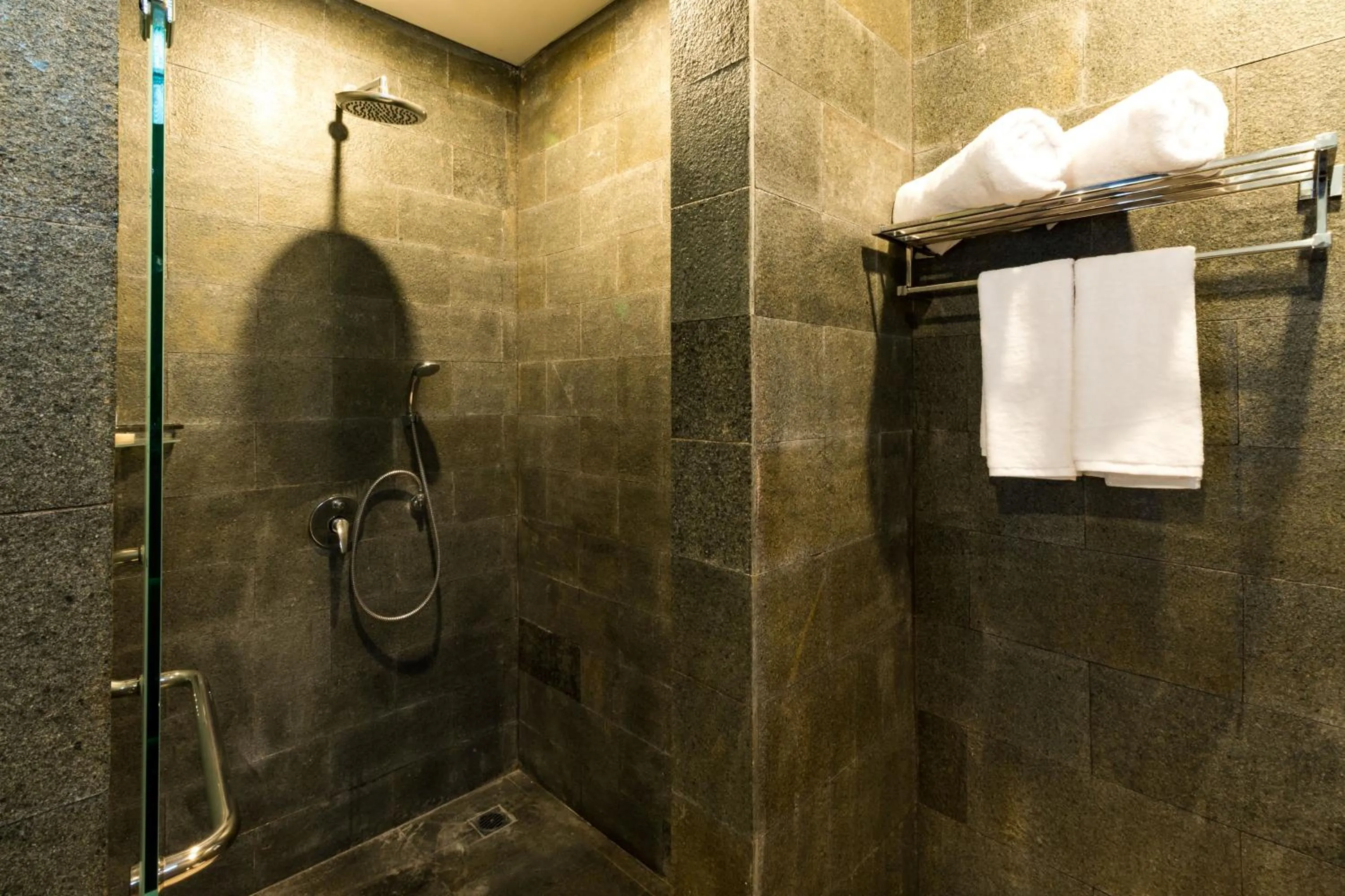 Shower in Aleesha Villas and Suites