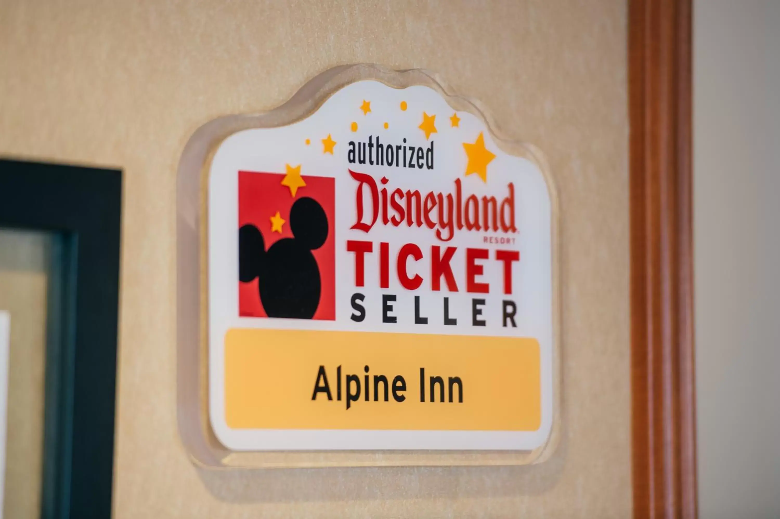 Logo/Certificate/Sign in Alpine Inn near Convention Center and the Park