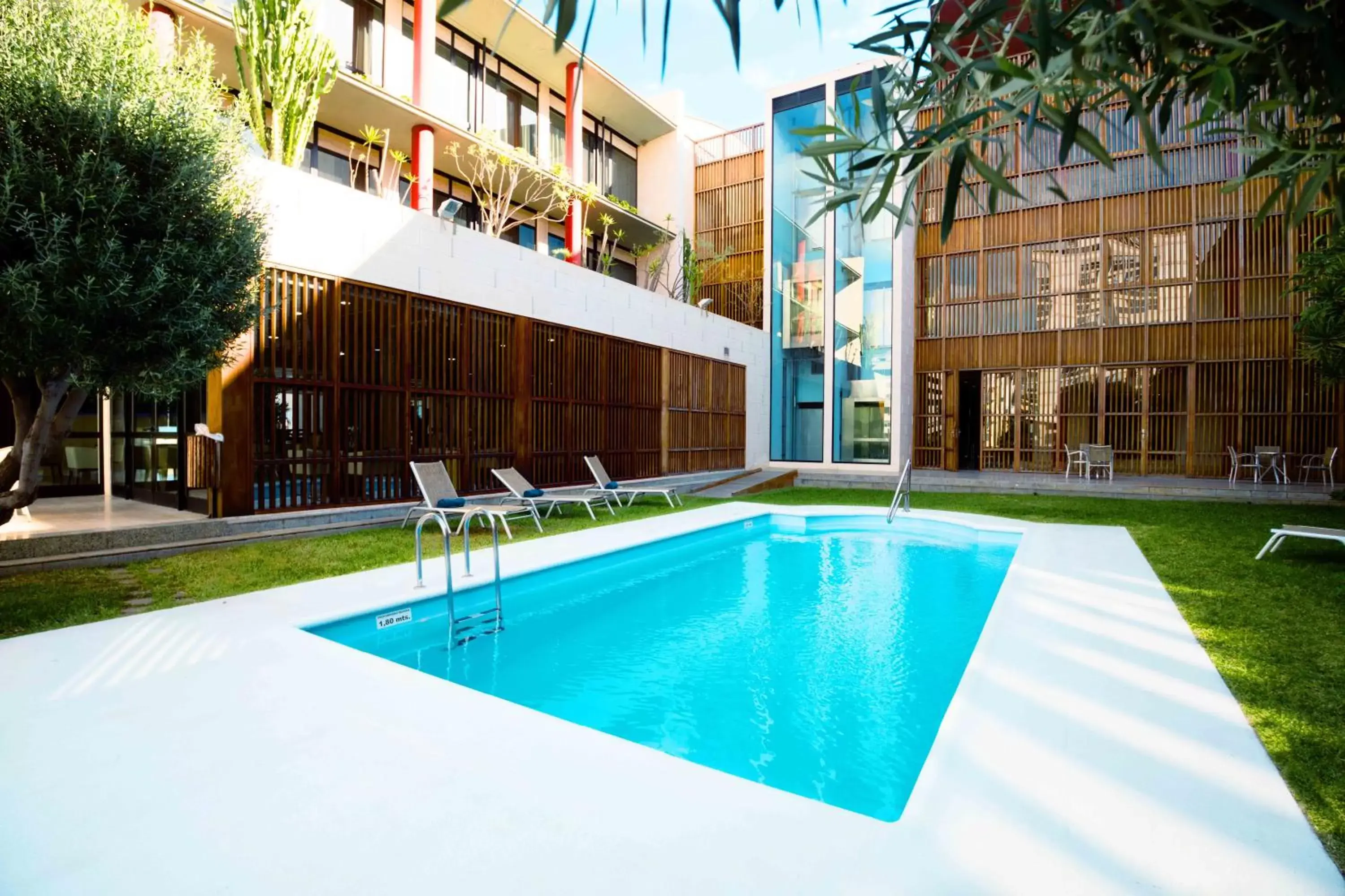 Garden, Swimming Pool in Hotel Escuela Santa Cruz