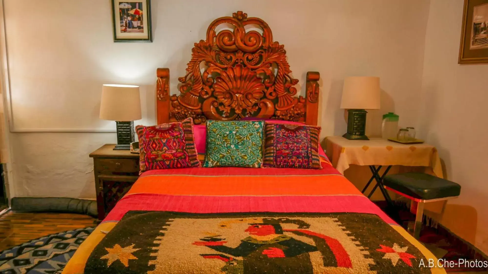 Bedroom, Bed in Casona Rosa B&B, Morelia