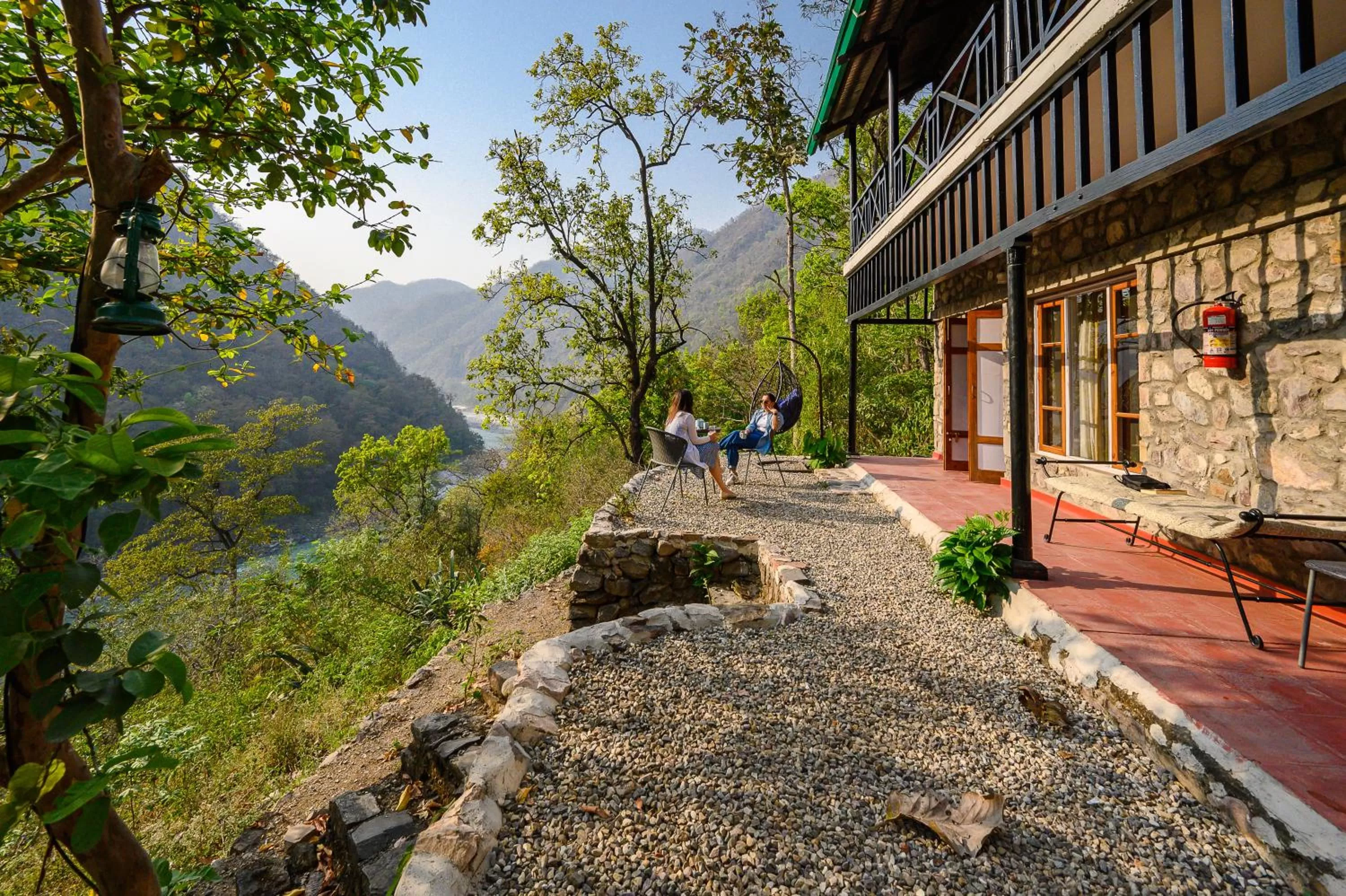 Mountain view in Neemrana's Glasshouse on the Ganges