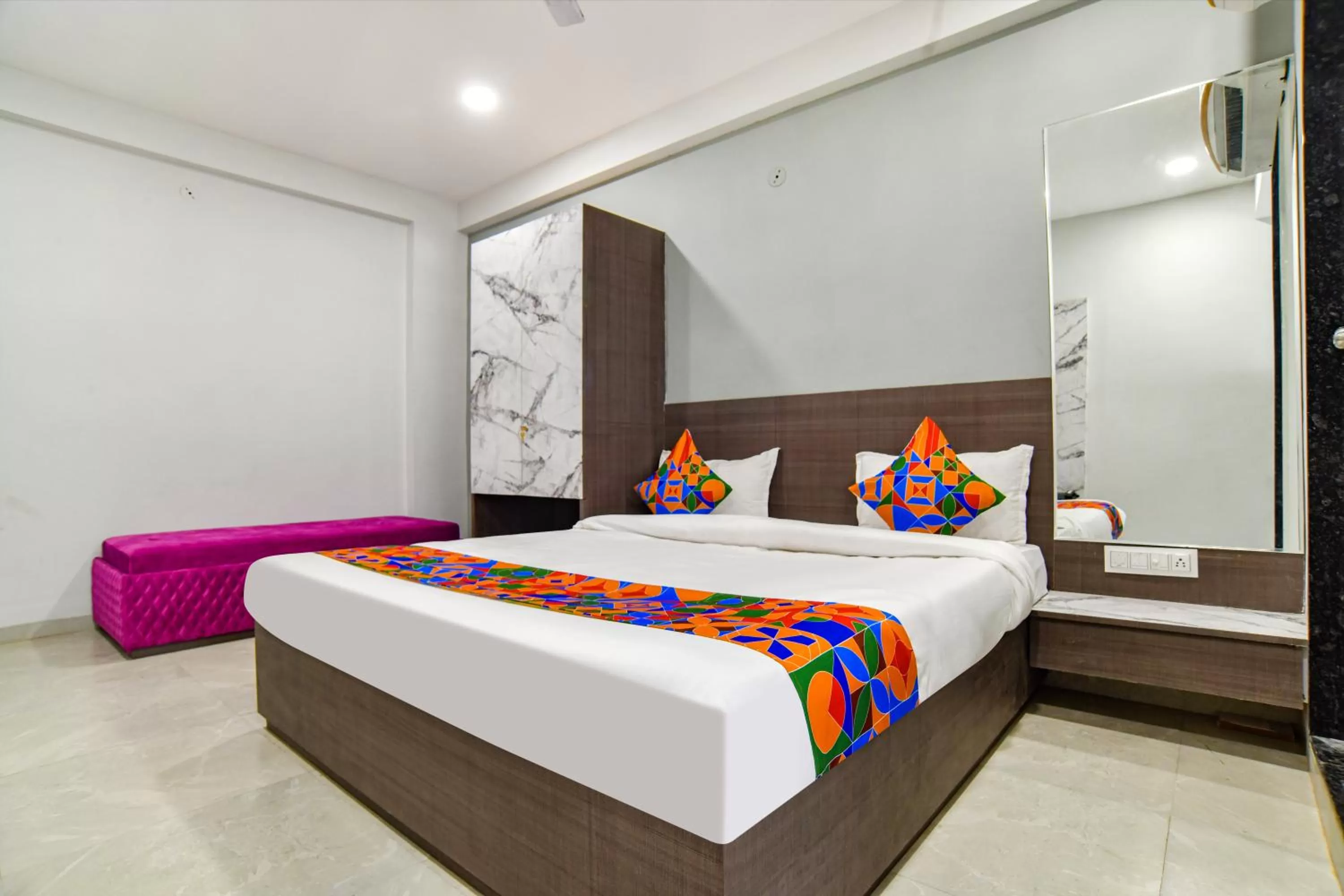 Photo of the whole room, Bed in Fabhotel Grand Blue