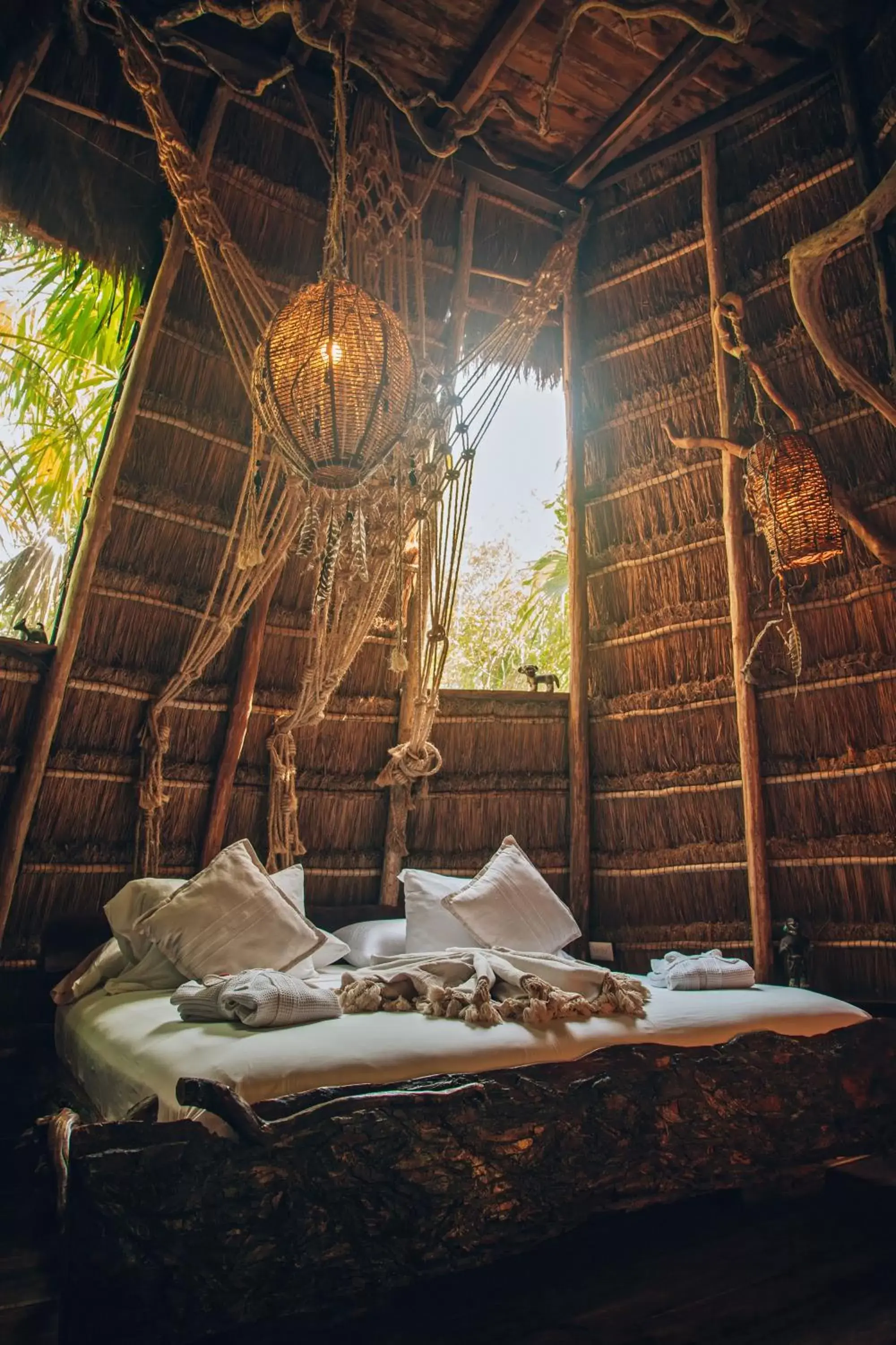 Bed in Ikal Tulum Hotel