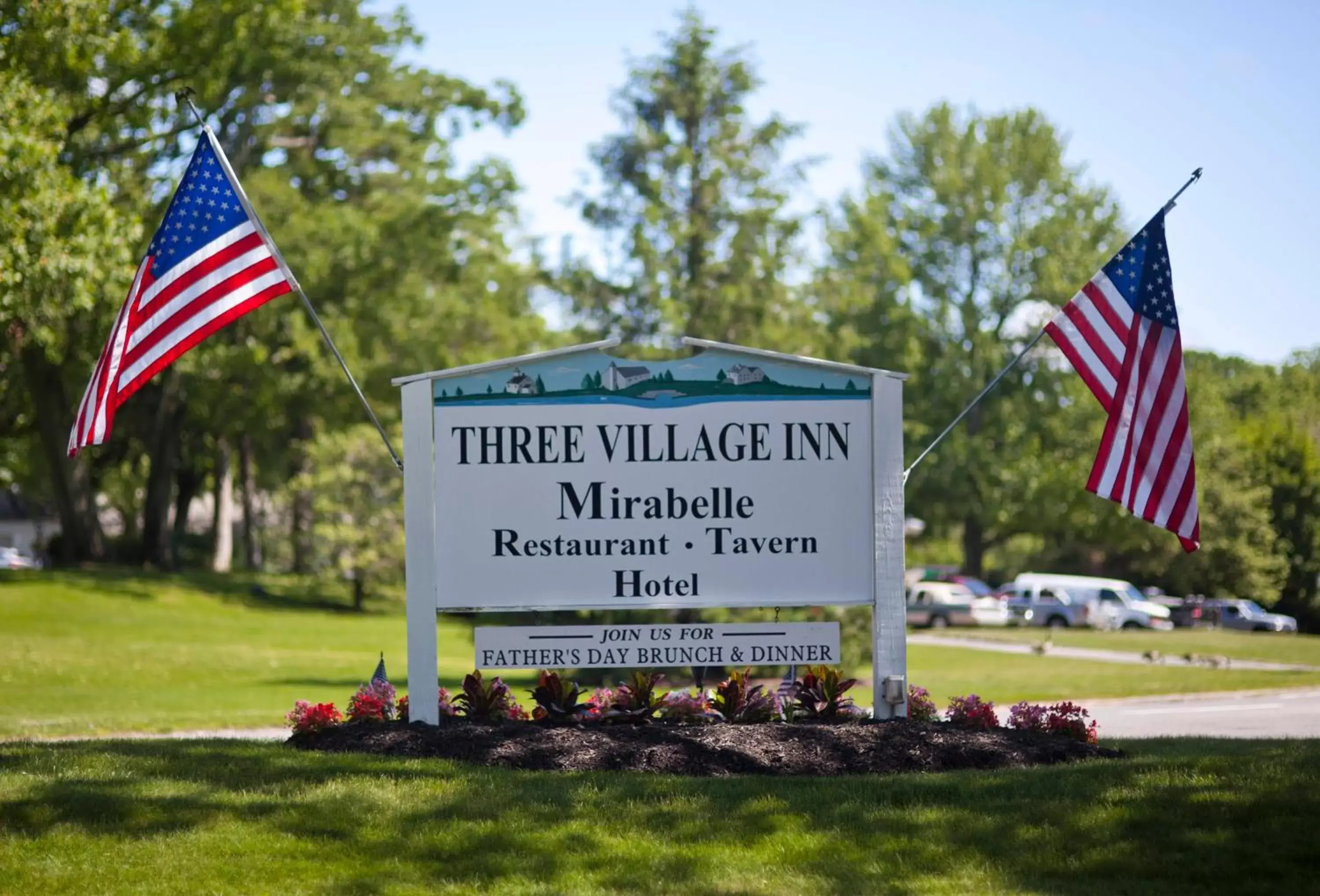 Property logo or sign in Three Village Inn