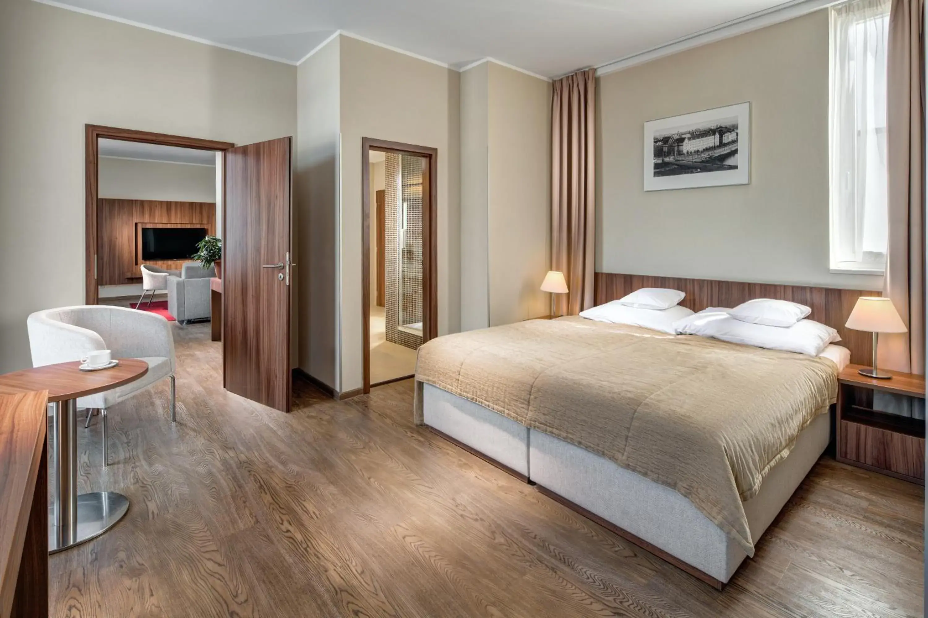 Property building, Bed in Clarion Hotel Prague Old Town