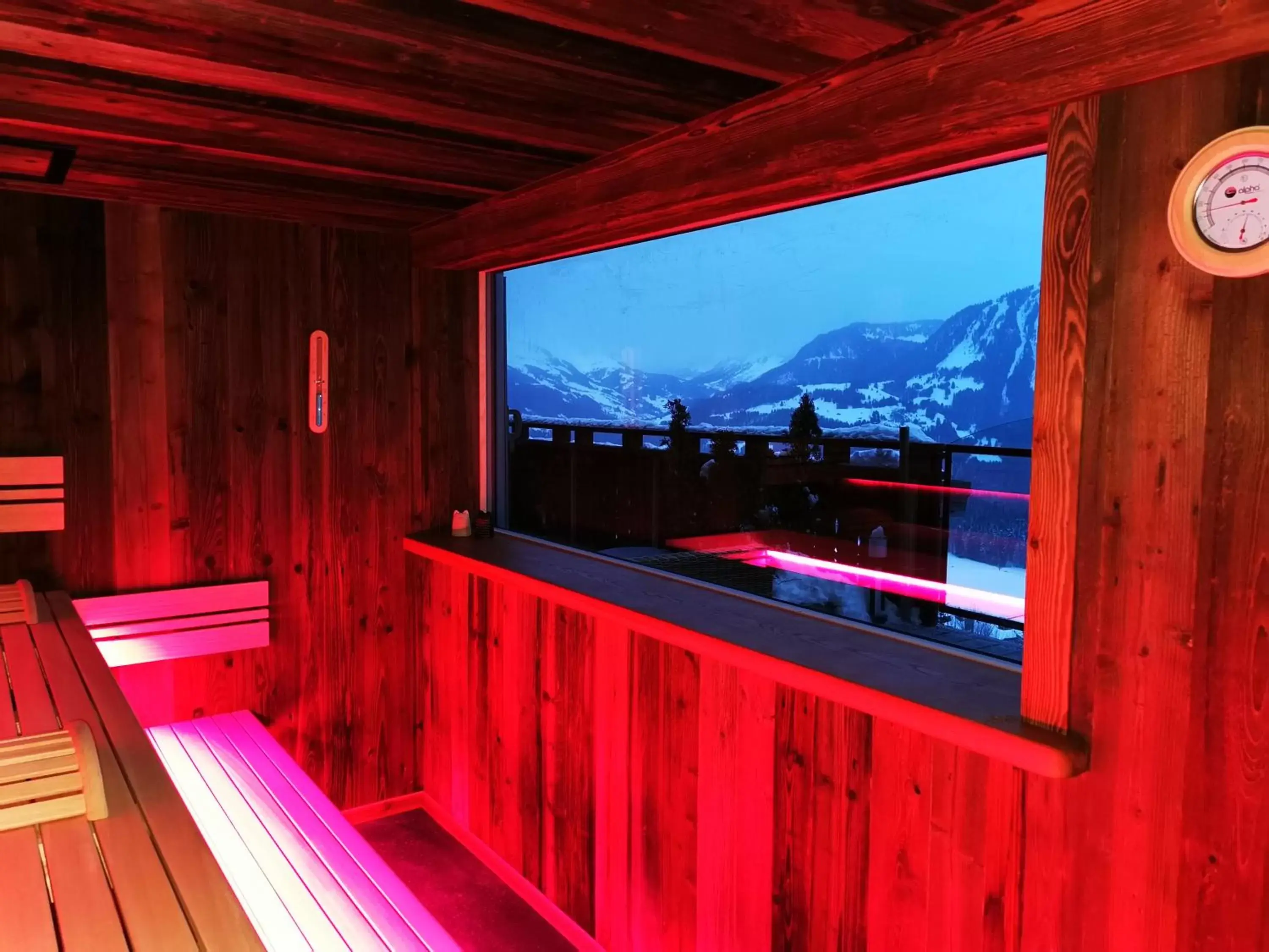 Sauna, Mountain View in Hôtel Le Grand Chalet