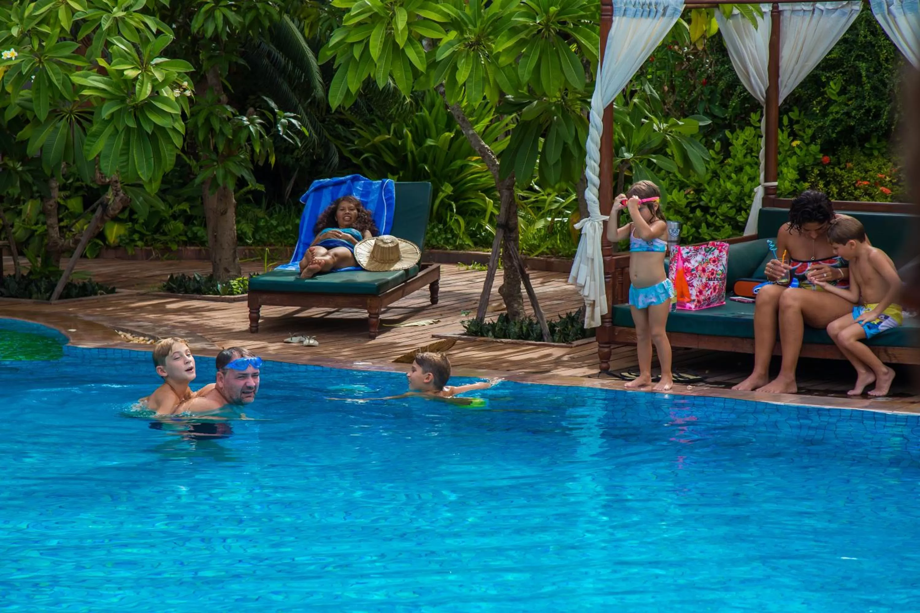 young children, Swimming Pool in Angkor Style Resort