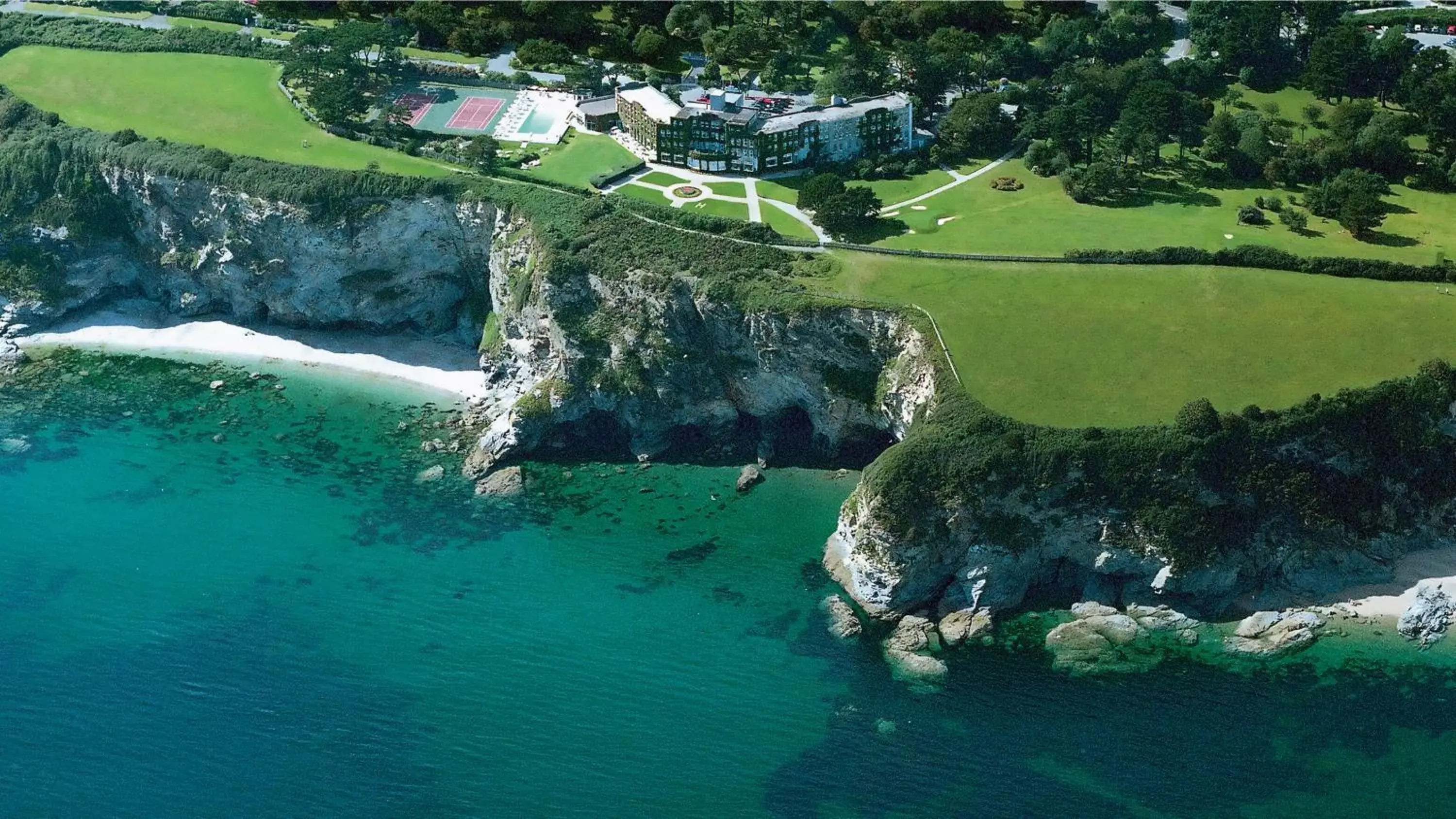 Facade/entrance, Bird's-eye View in The Carlyon Bay Hotel and Spa