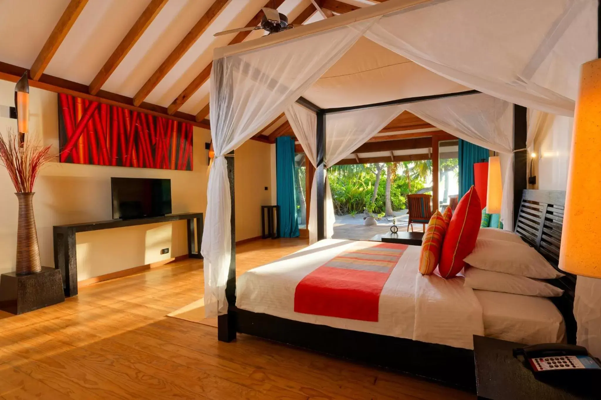 Bed in Canareef Resort Maldives