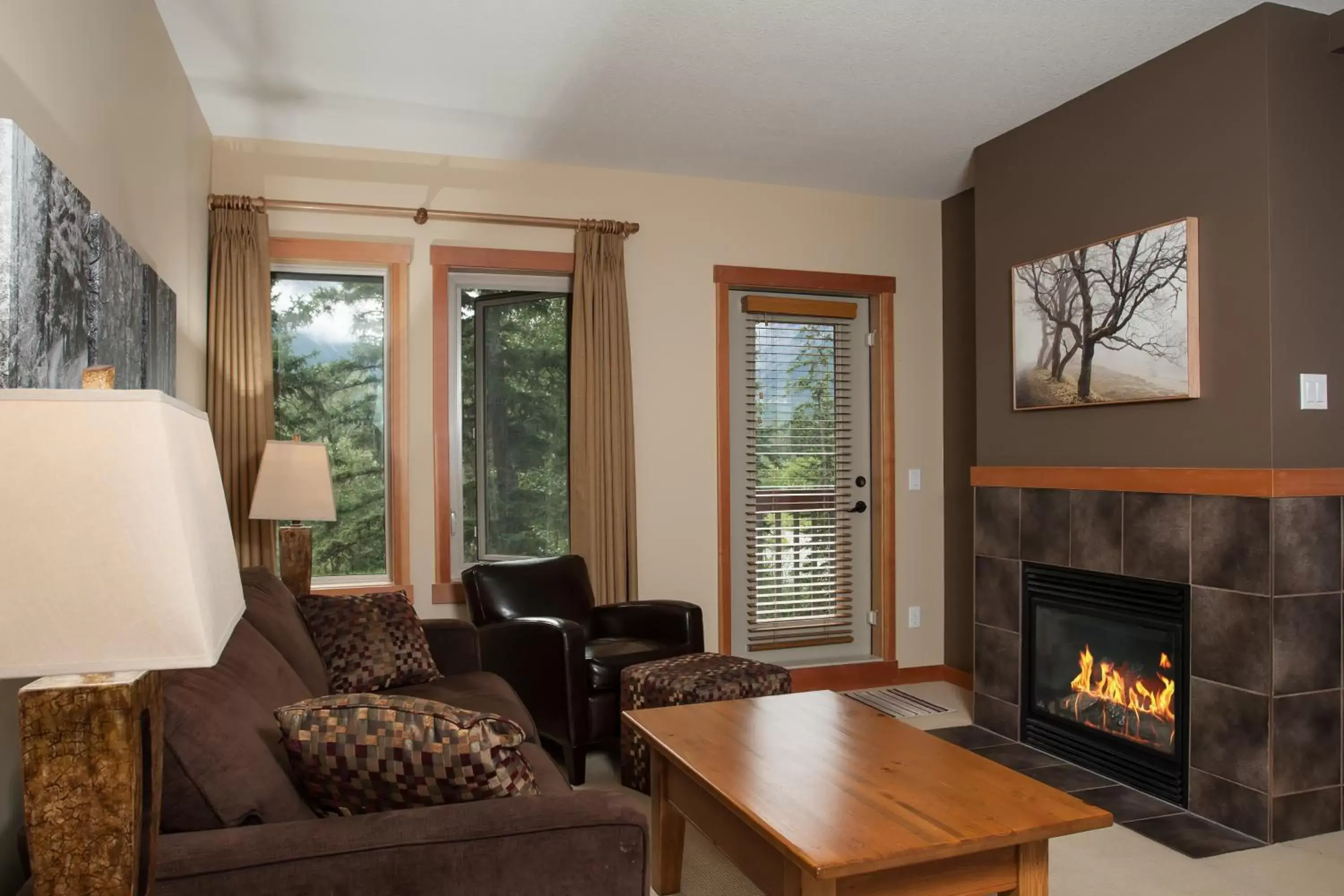 Living room, Seating Area in Lodges at Canmore