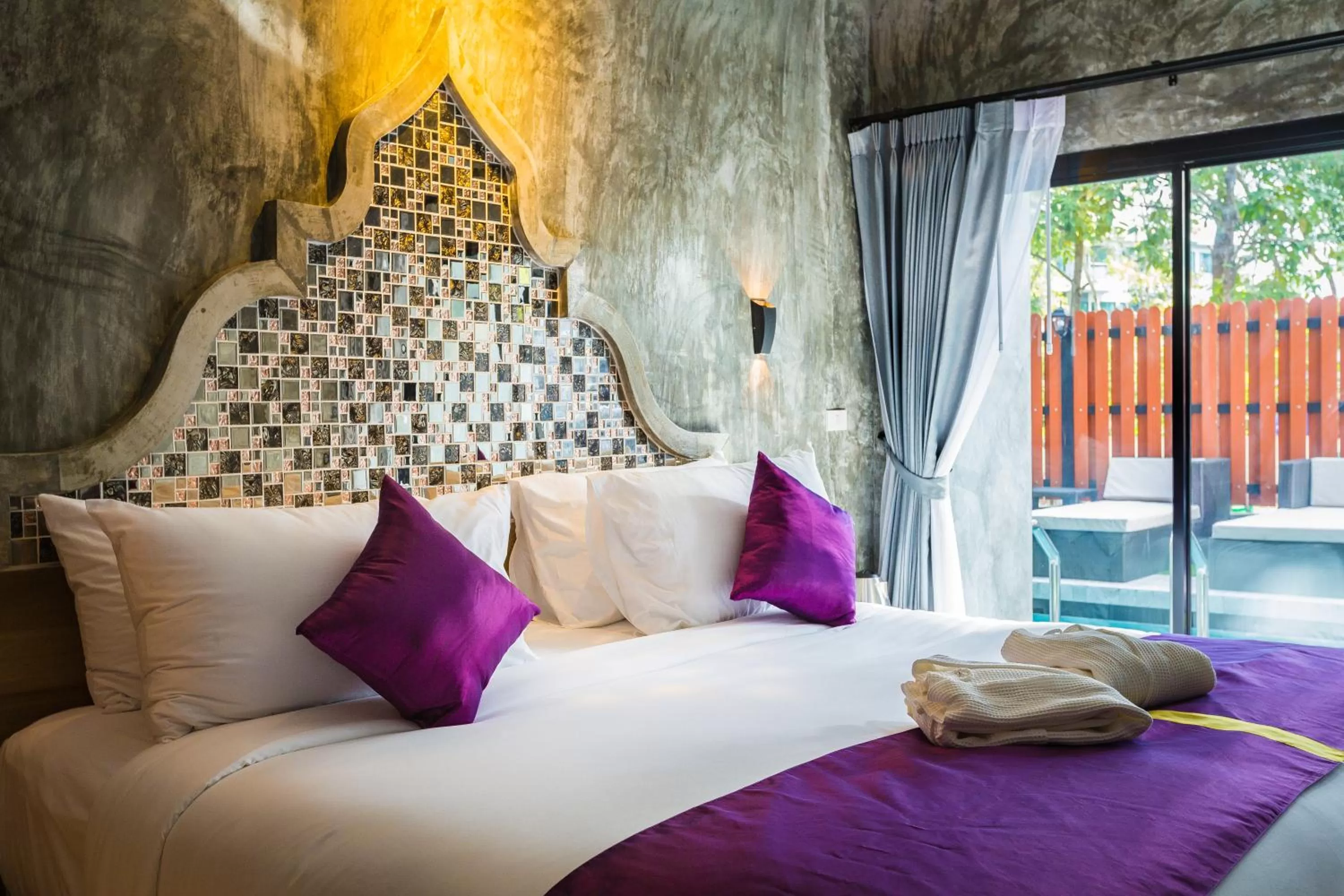 Pool view, Bed in Maneetel Krabi Beachfront-SHA Plus