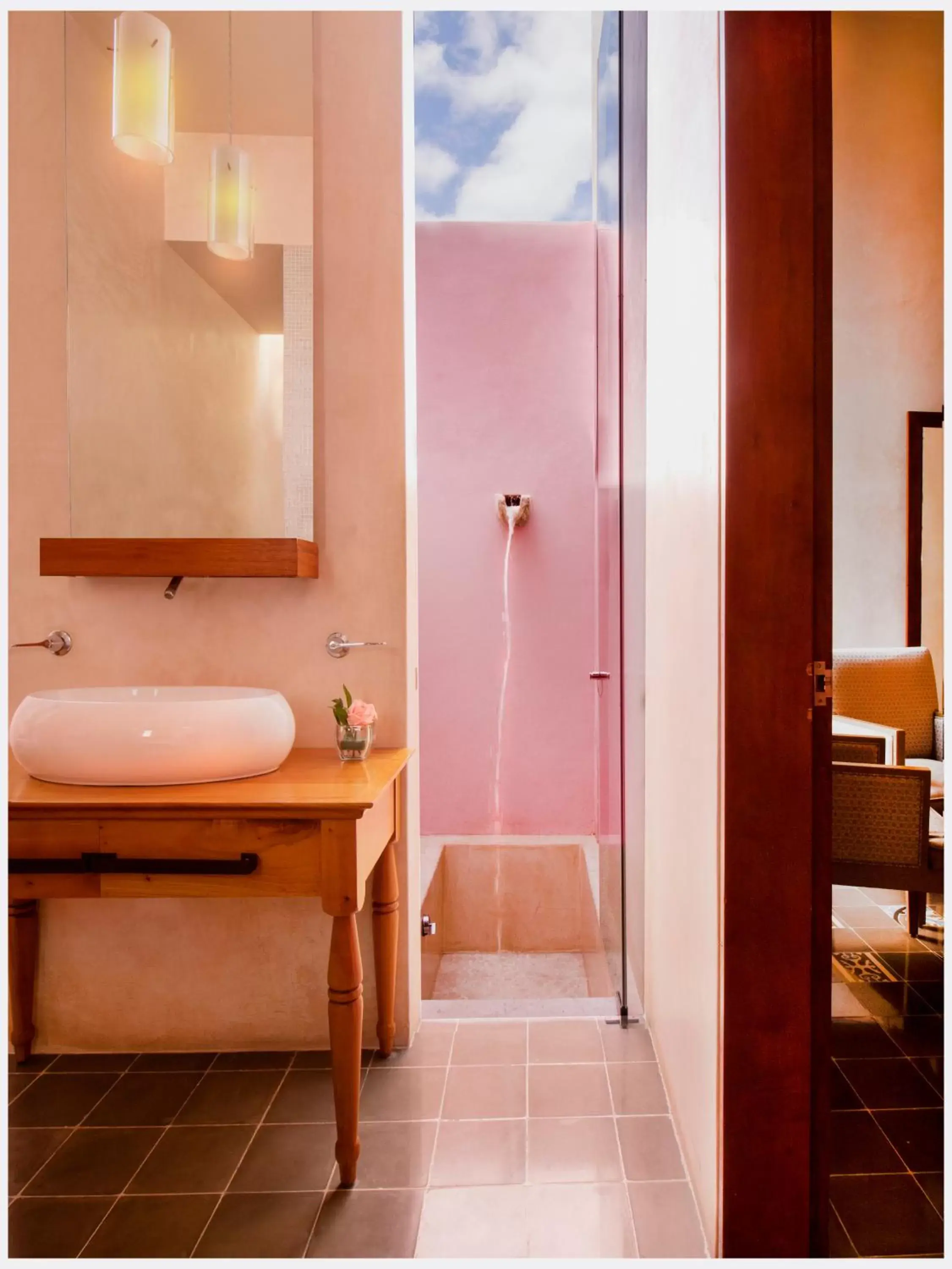 Open Air Bath, Bathroom in Rosas & Xocolate Boutique Hotel and Spa Merida, a Member of Design Hotels