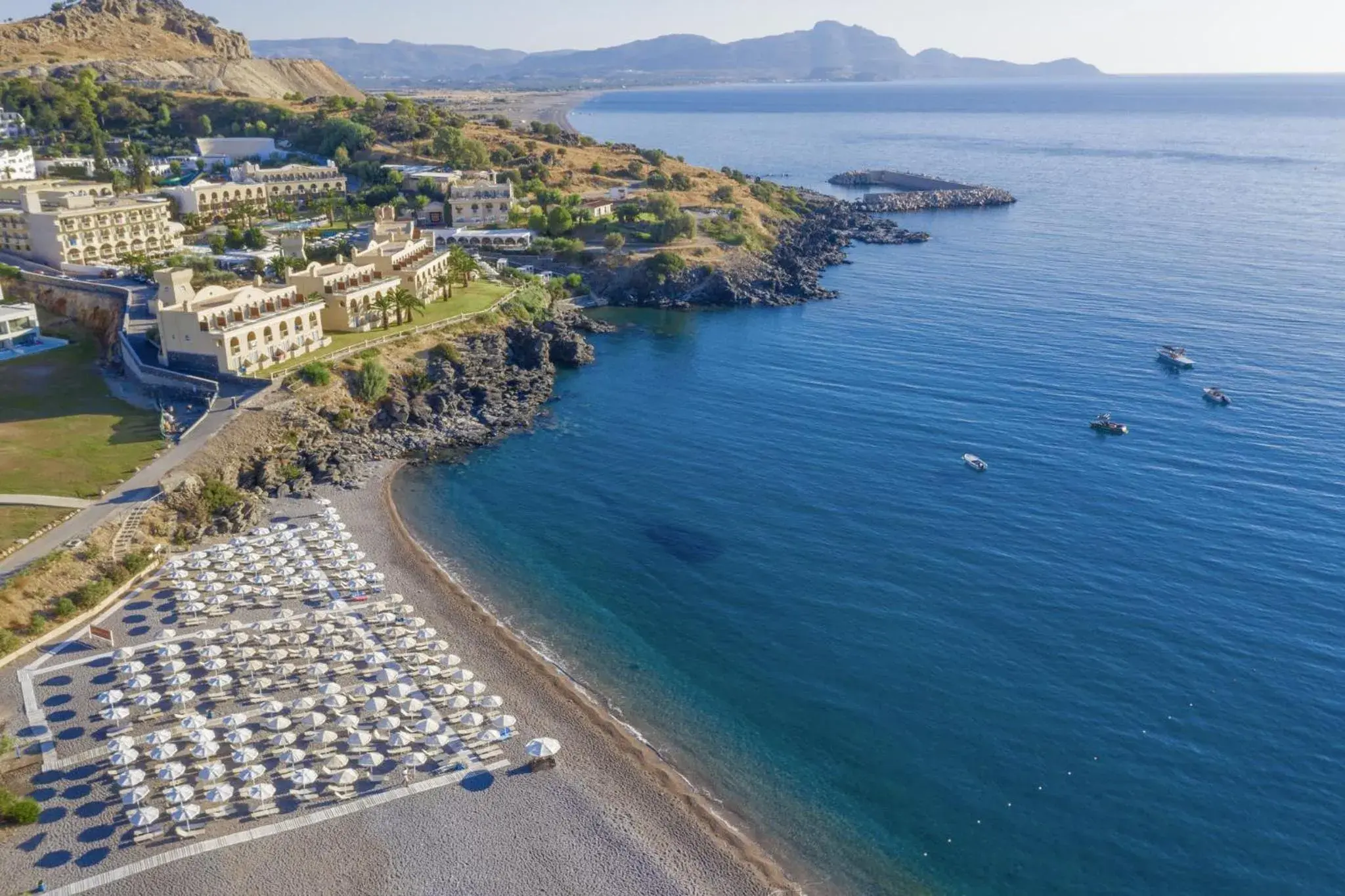 Beach, Bird's-eye View in Lindos Royal Resort