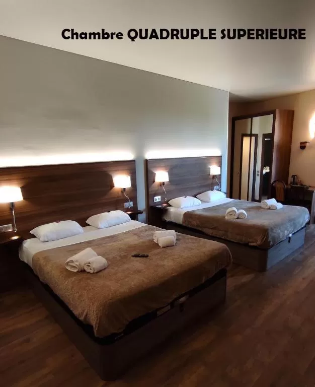 Bed in Hôtel Terminus - Pizzeria Pizz'a gogo - salle de sport - face à la gare