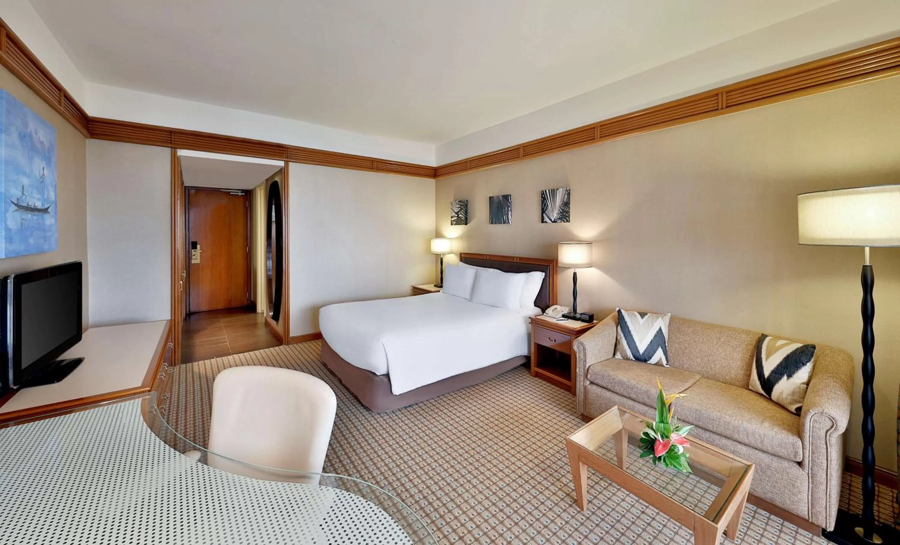 Bed, Seating Area in Hilton Yaounde