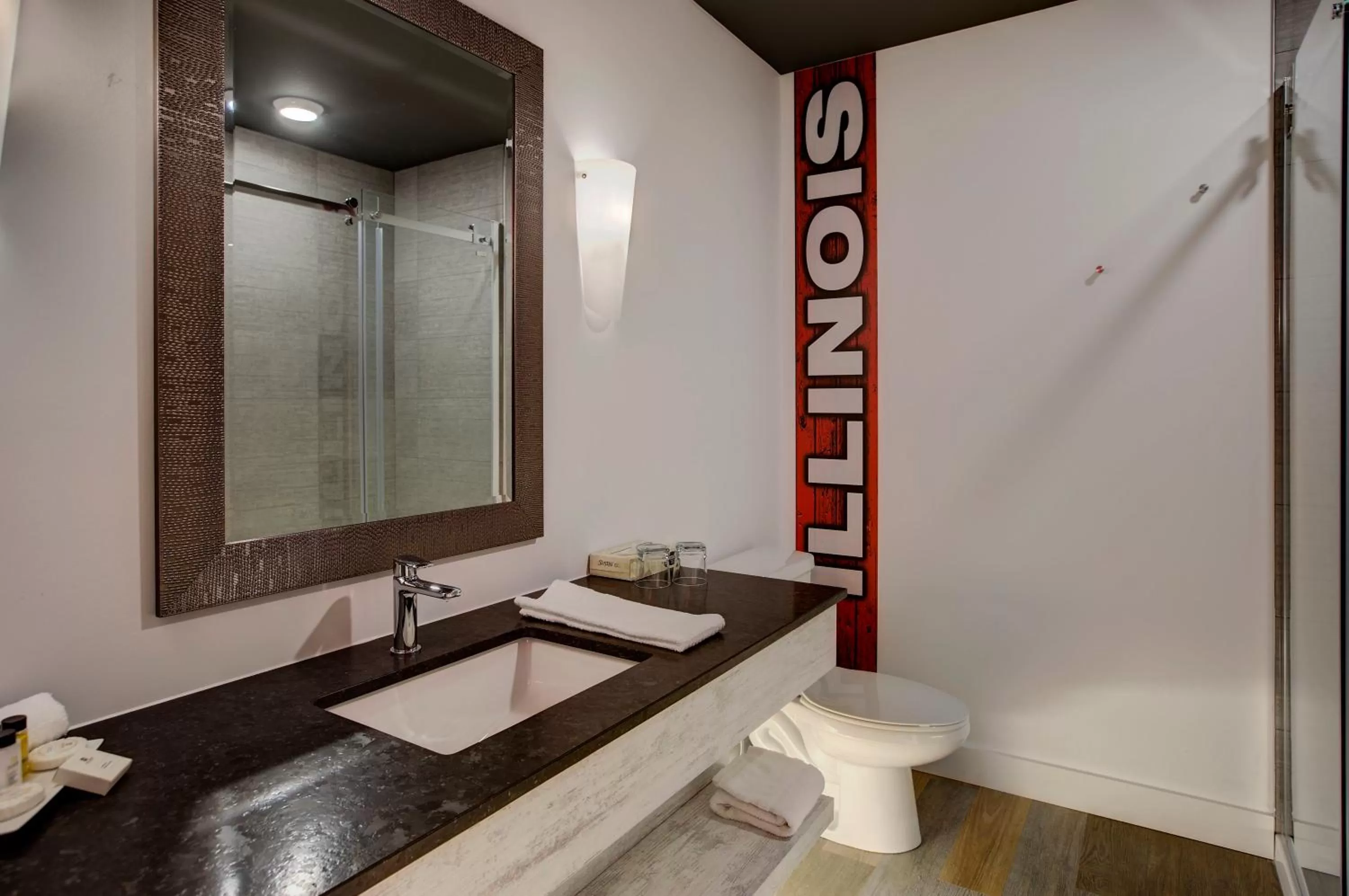 Toilet in Hotel Historique et Manoir Route 66