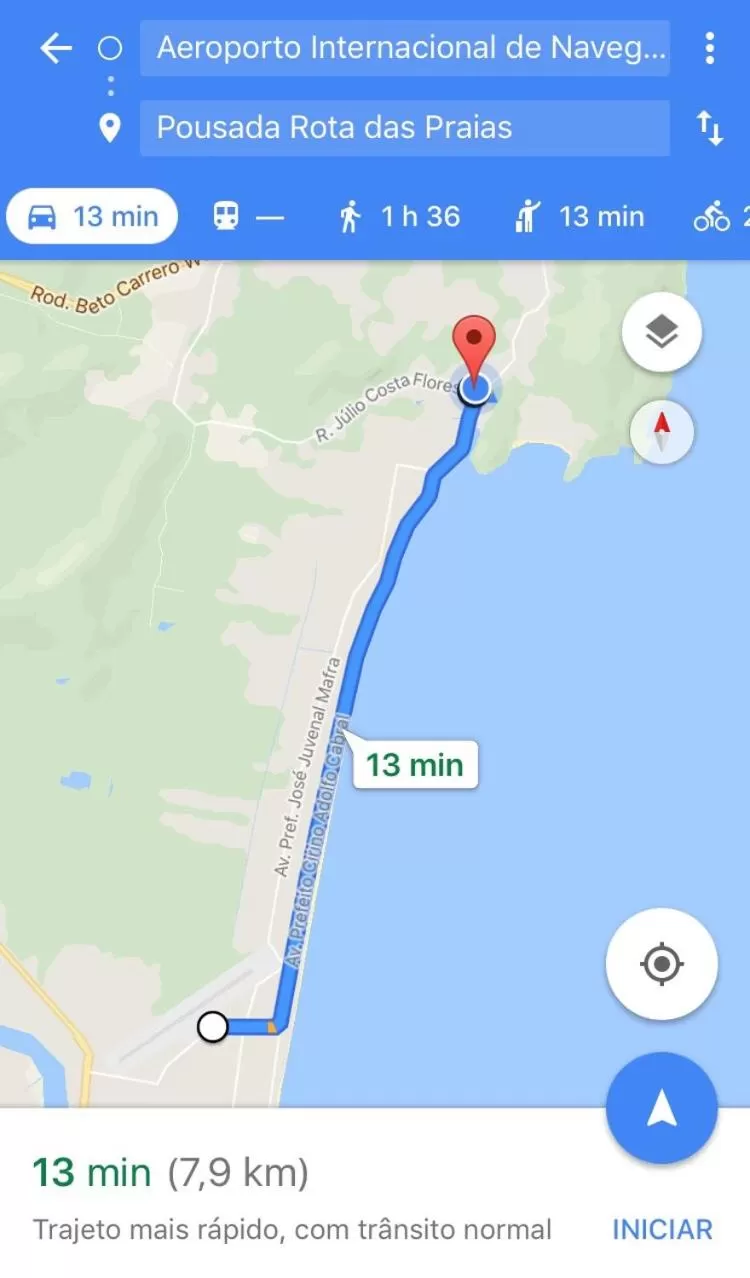 Text overlay in Pousada Rota das Praias