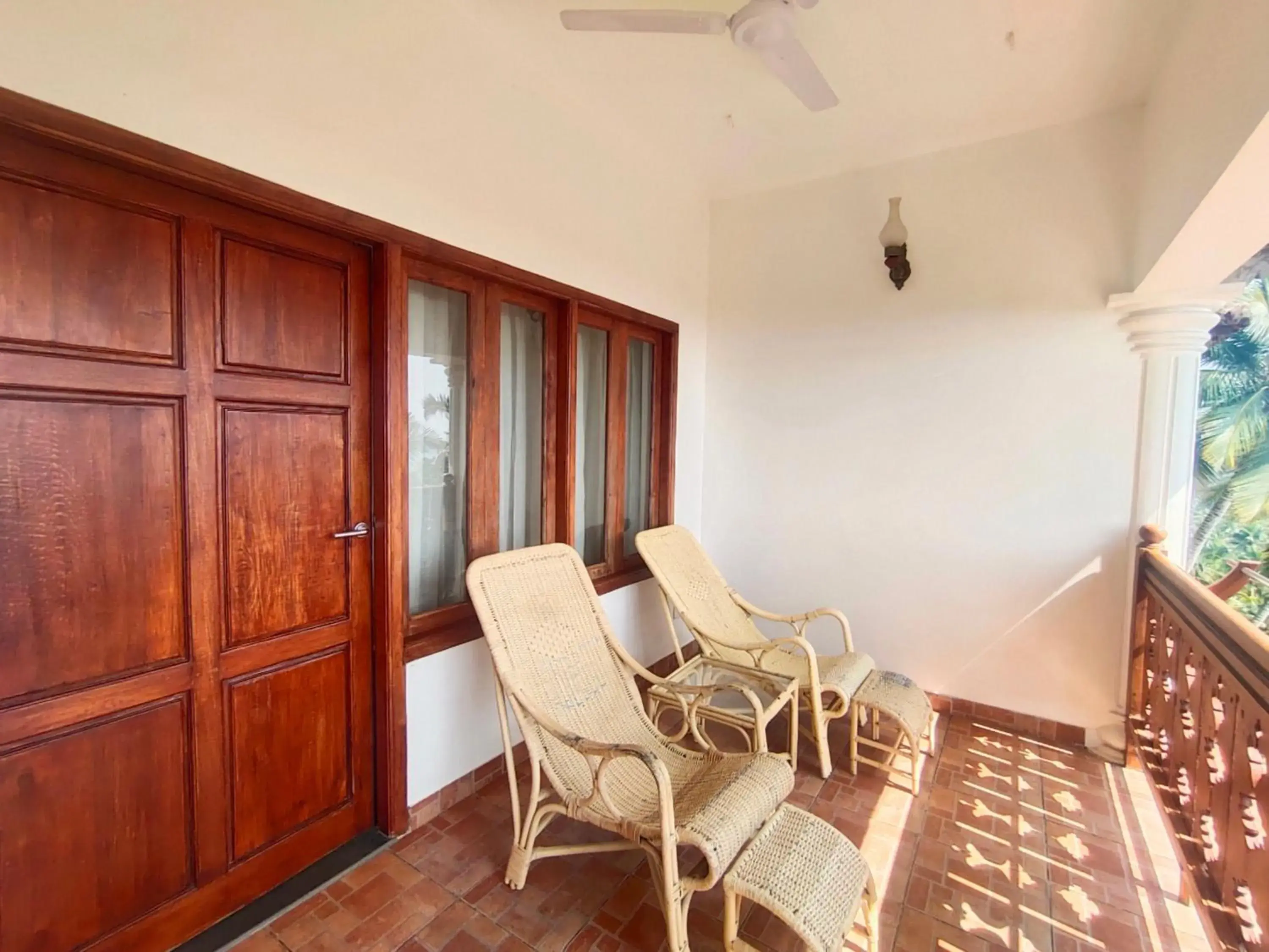 Balcony/Terrace, Dining Area in The Travancore Heritage Beach Resort