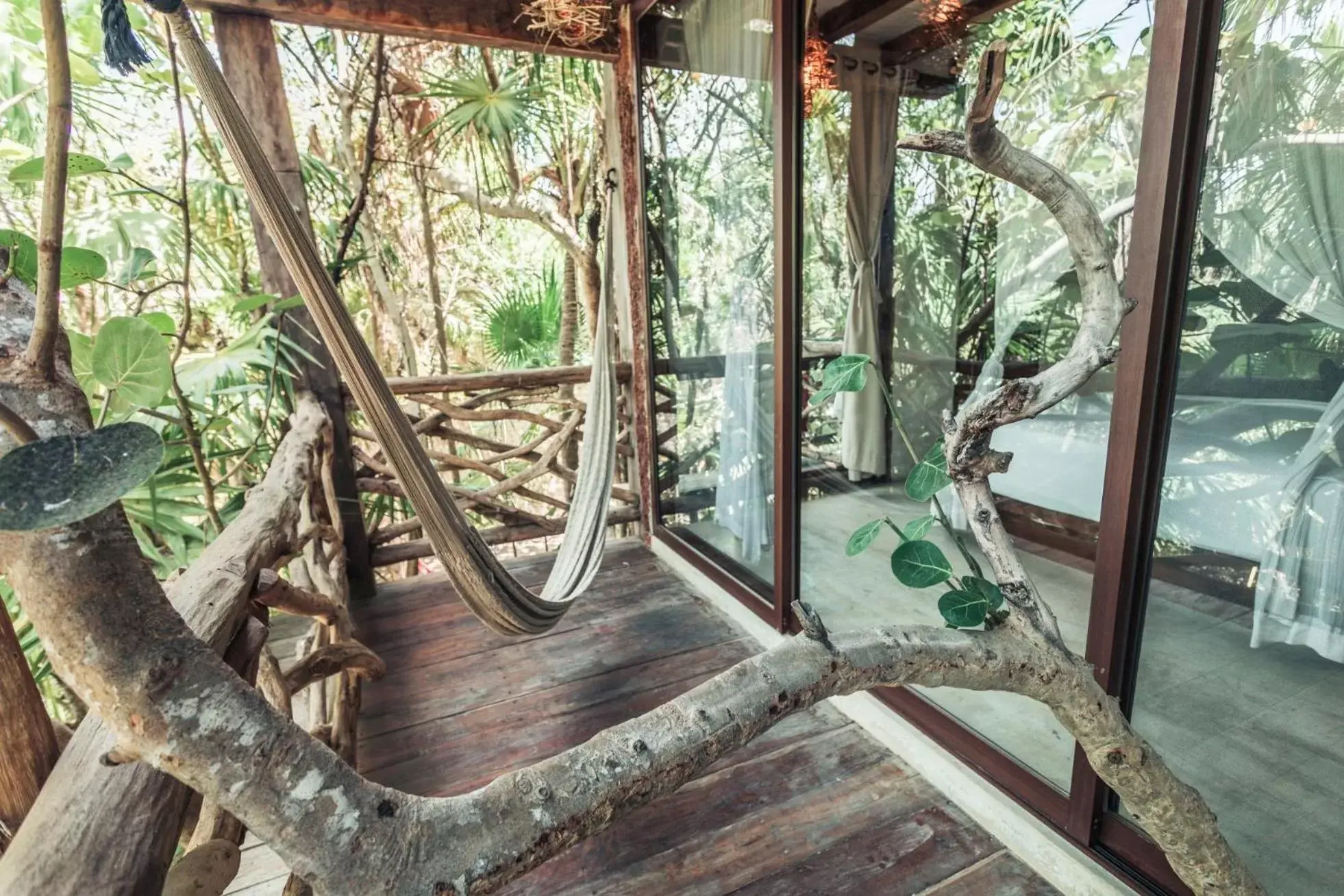 Balcony/Terrace, Fitness Center/Facilities in Hidden Treehouse Tulum Eco-Hotel