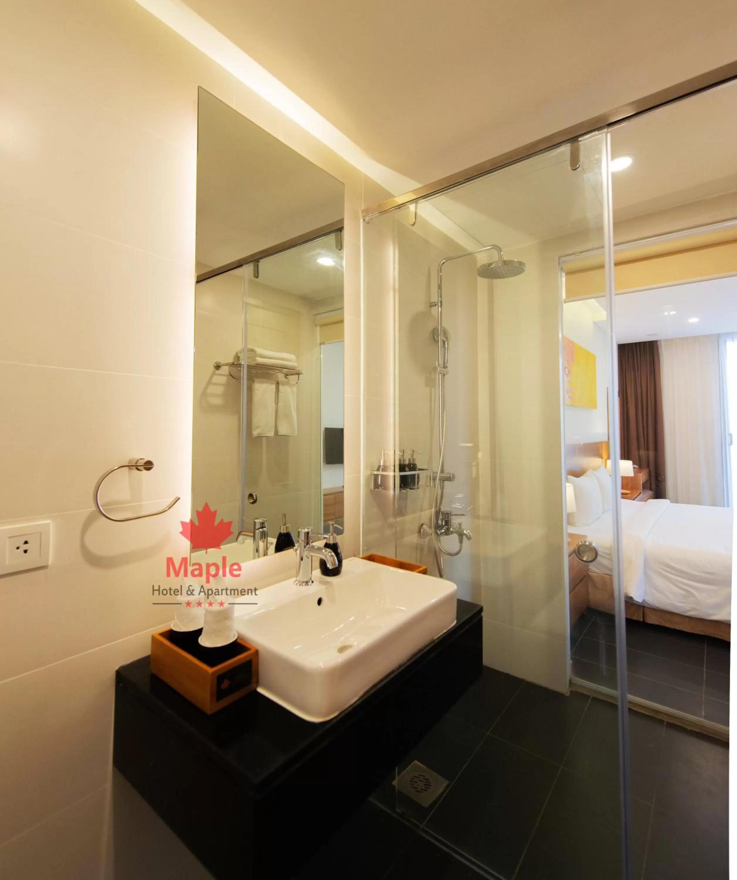 Toilet, Bed in Maple Hotel & Apartment