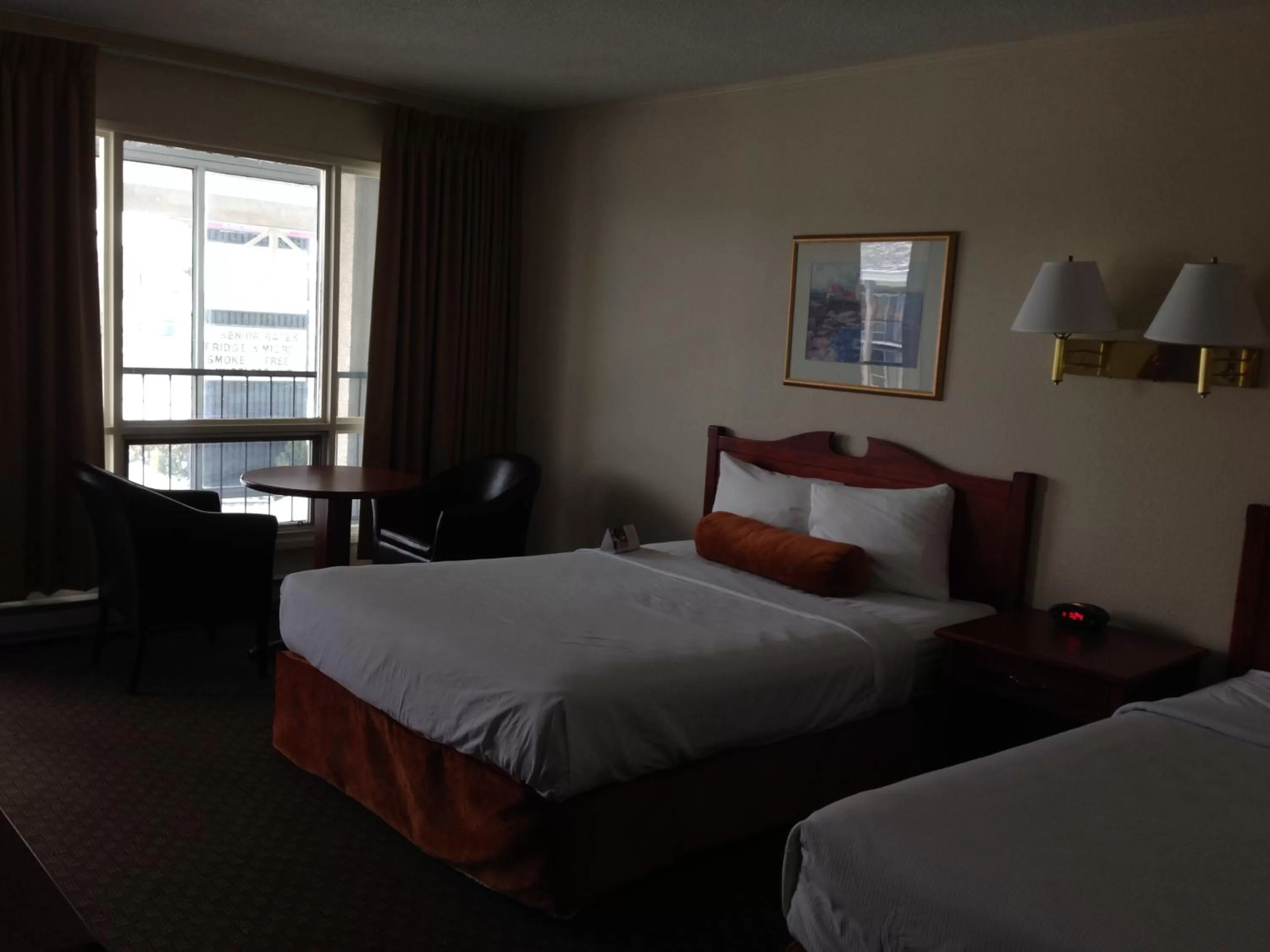 Bed in Knights Inn Lethbridge