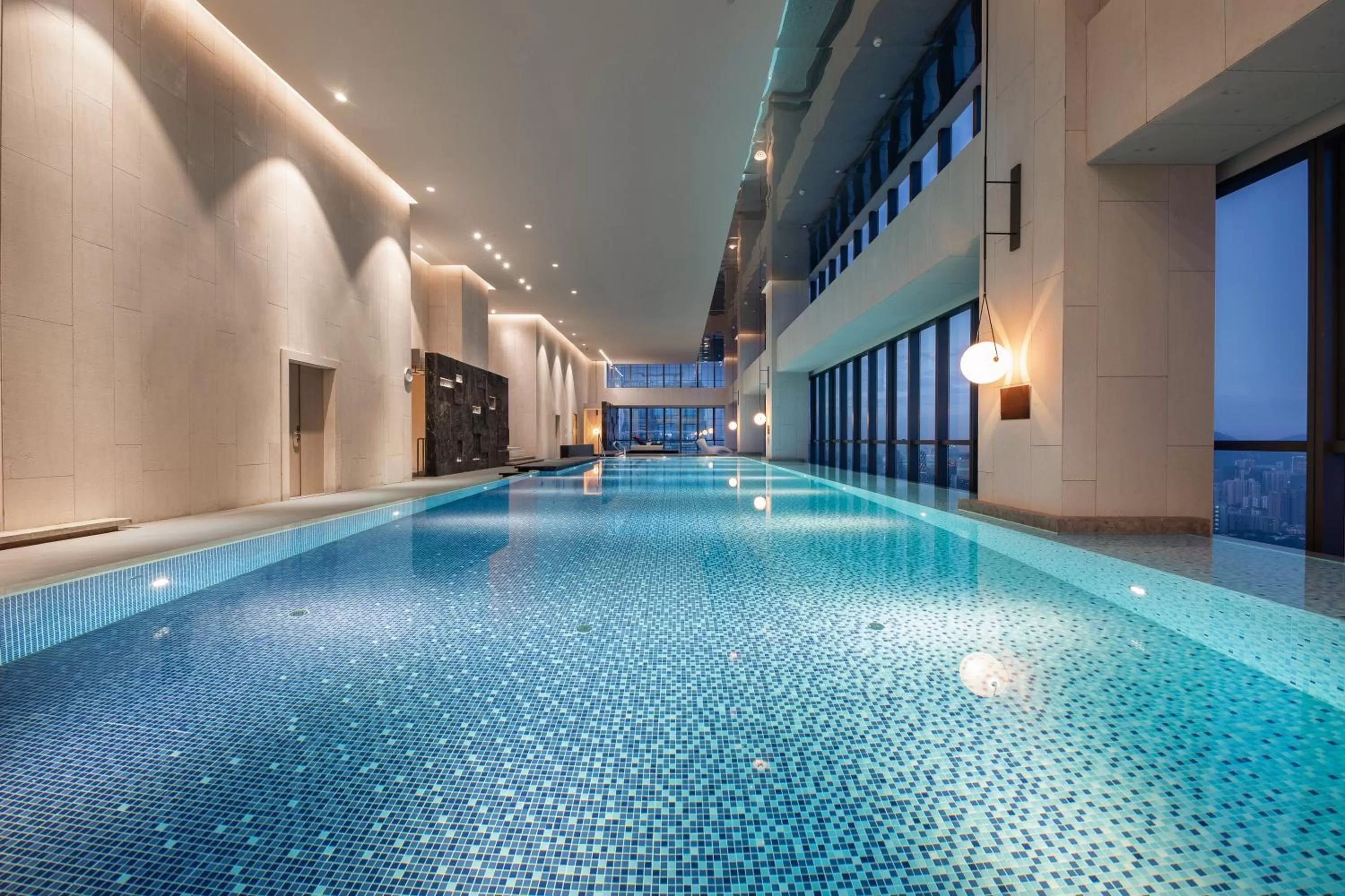 Swimming pool in Crowne Plaza Shenzhen Nanshan by IHG
