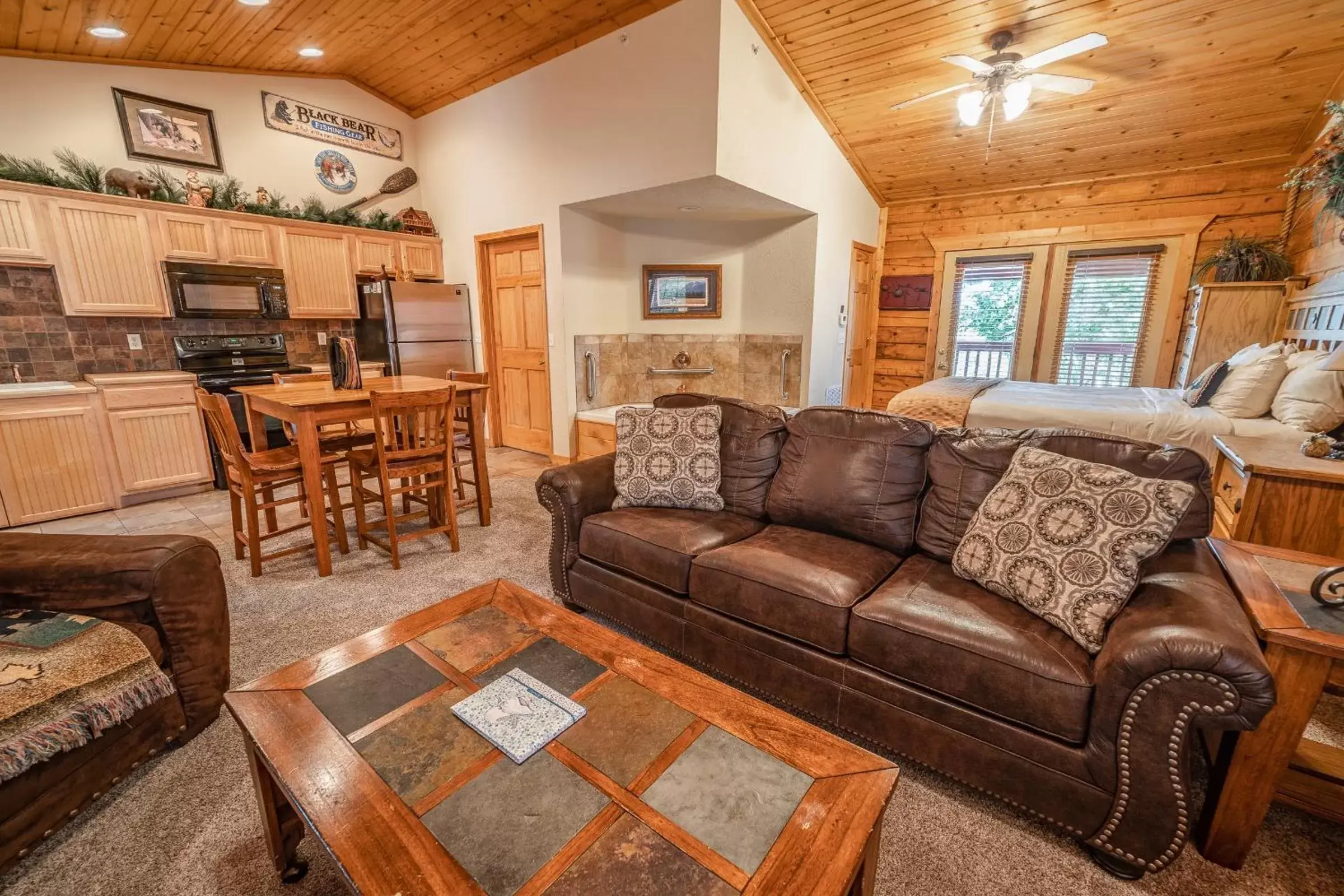 Kitchen or kitchenette in Cabins at Grand Mountain