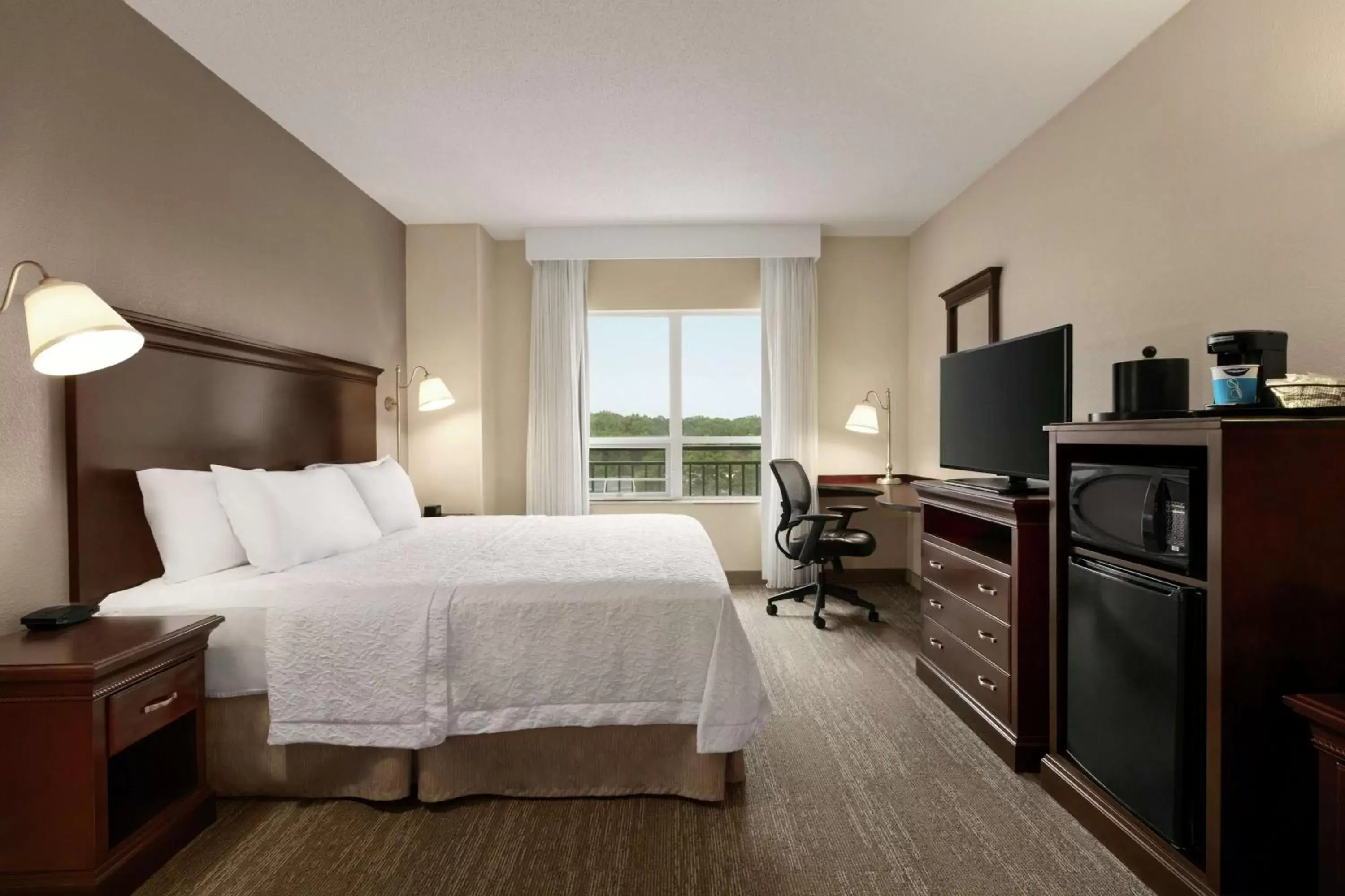 Bedroom, TV/Entertainment Center in Hampton Inn & Suites Washington-Dulles International Airport