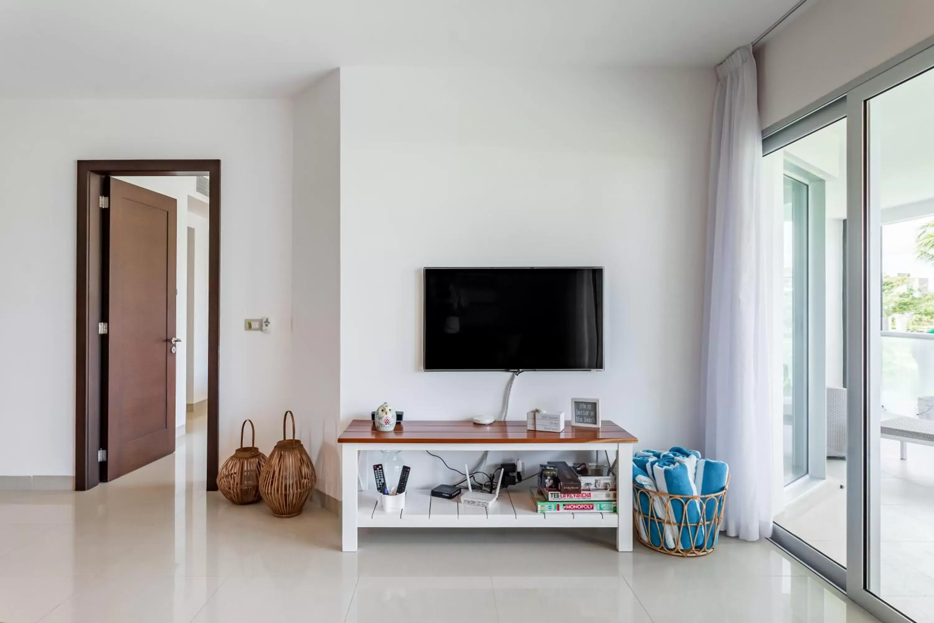 TV/Entertainment Center in Mareazul Beach Front Condos At playa del Carmen